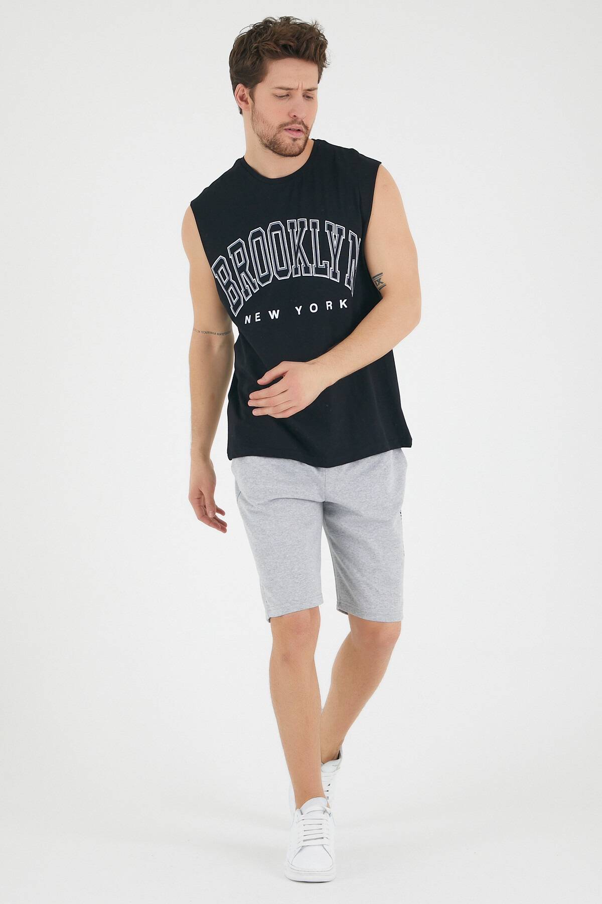 Süperlife Erkek Bisiklet Yaka Regular Fit  Brooklyn Baskılı  Tişört SPR22TS116