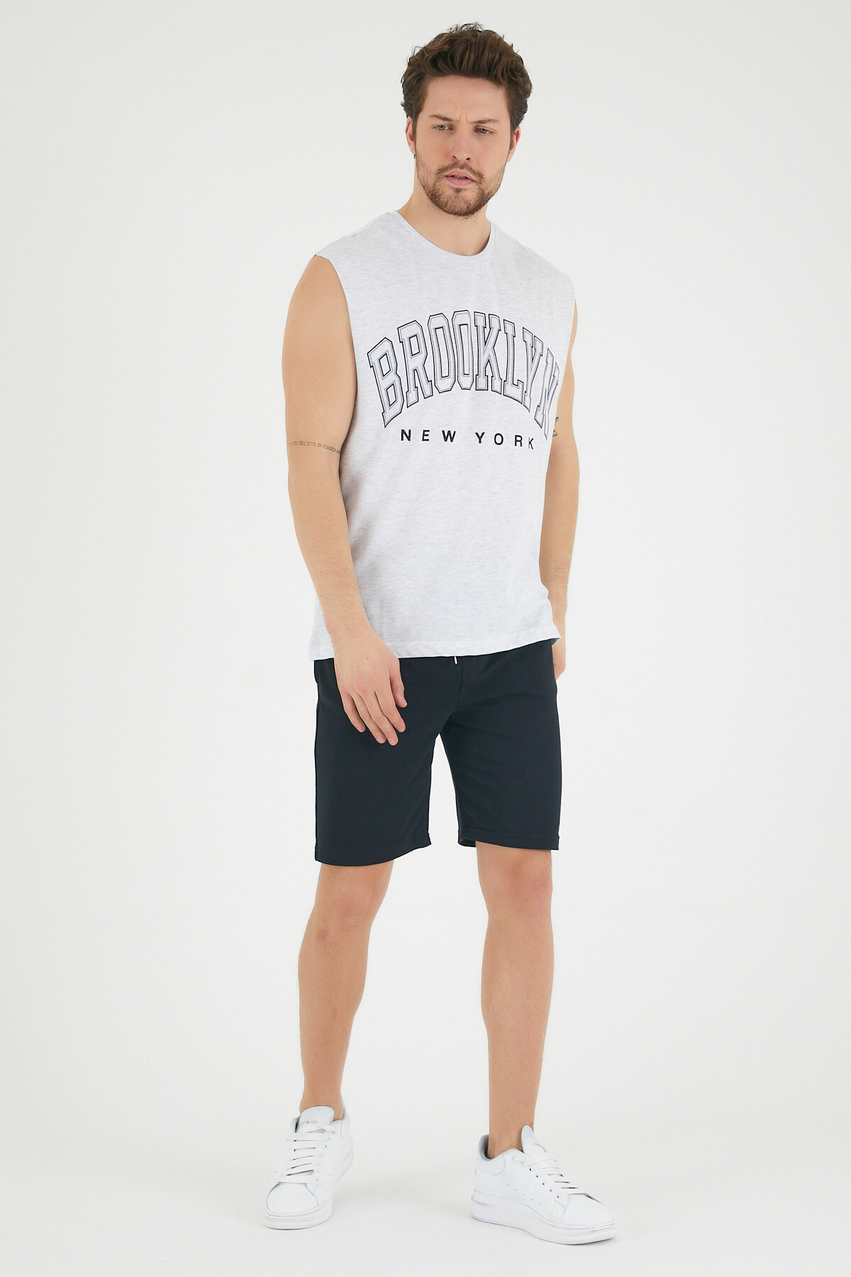 Süperlife Erkek Bisiklet Yaka Regular Fit  Brooklyn Baskılı  Tişört SPR22TS116