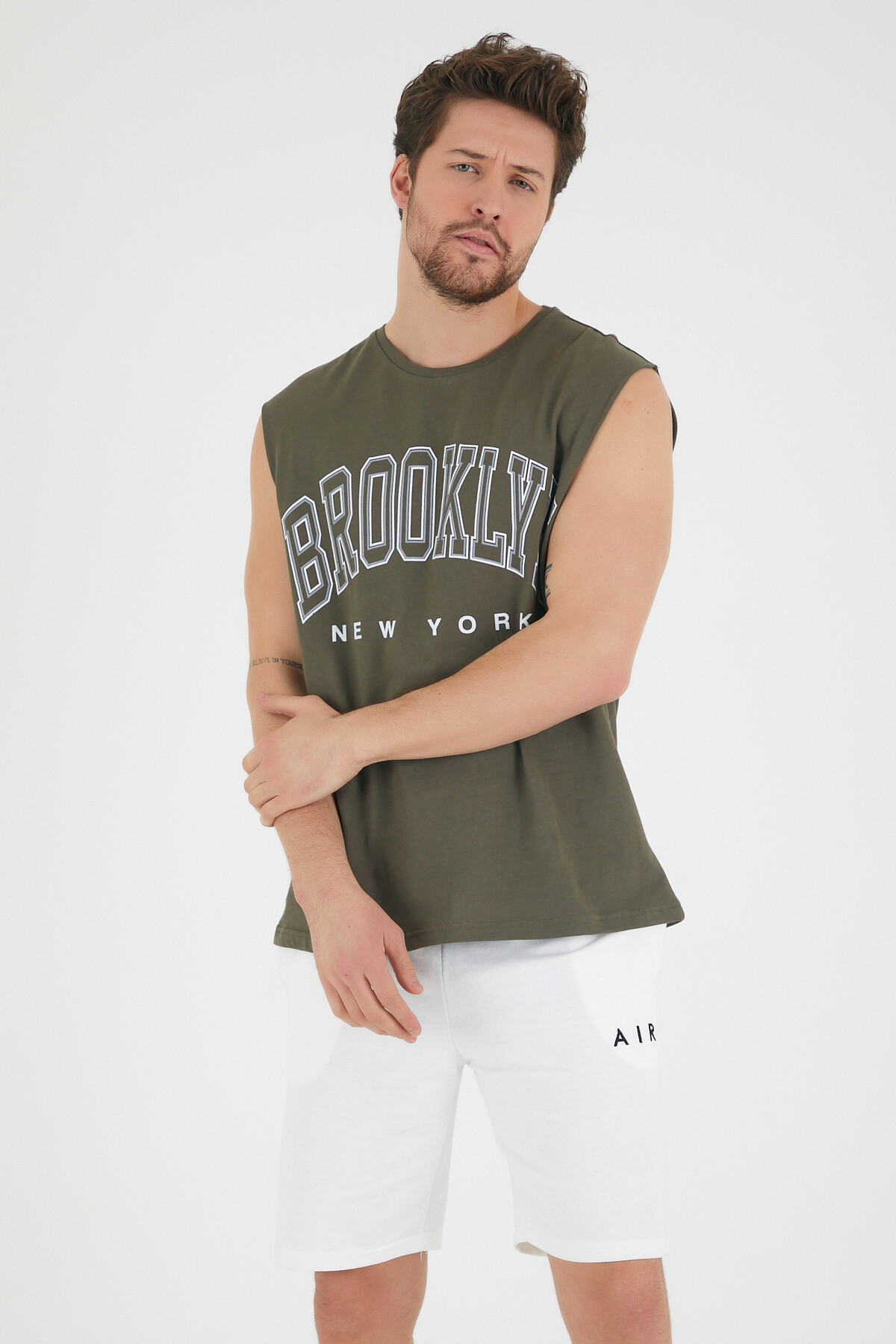 Süperlife Erkek Bisiklet Yaka Regular Fit  Brooklyn Baskılı  Tişört SPR22TS116