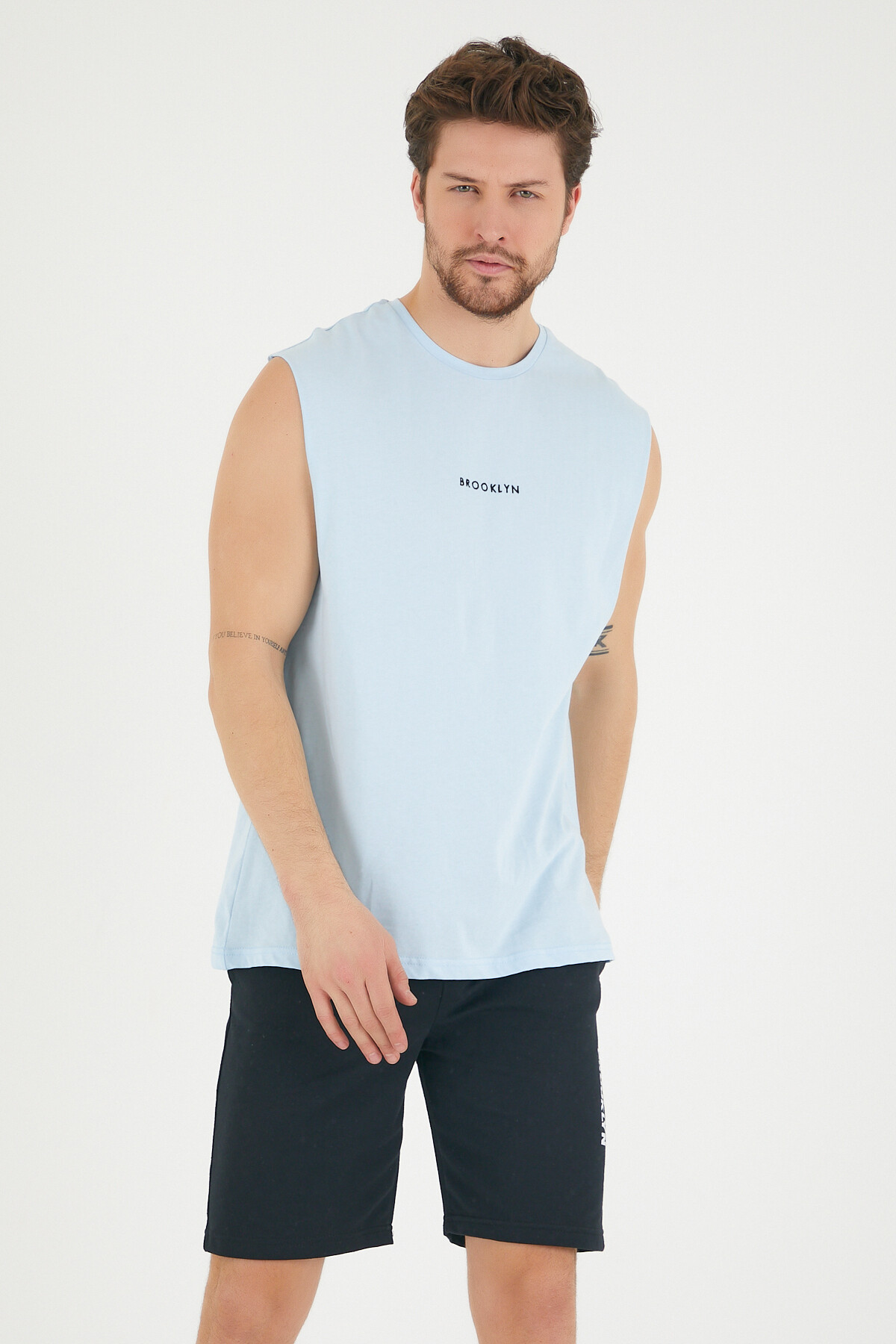 Süperlife Erkek Bisiklet Yaka Regular Fit Brooklyn Baskılı  Tişört SPR22TS122