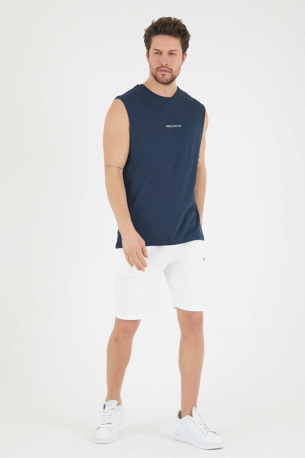 Süperlife Erkek Bisiklet Yaka Regular Fit Brooklyn Baskılı  Tişört SPR22TS122