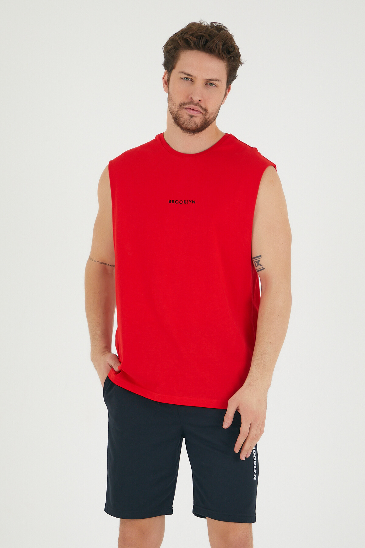 Süperlife Erkek Bisiklet Yaka Regular Fit Brooklyn Baskılı  Tişört SPR22TS122