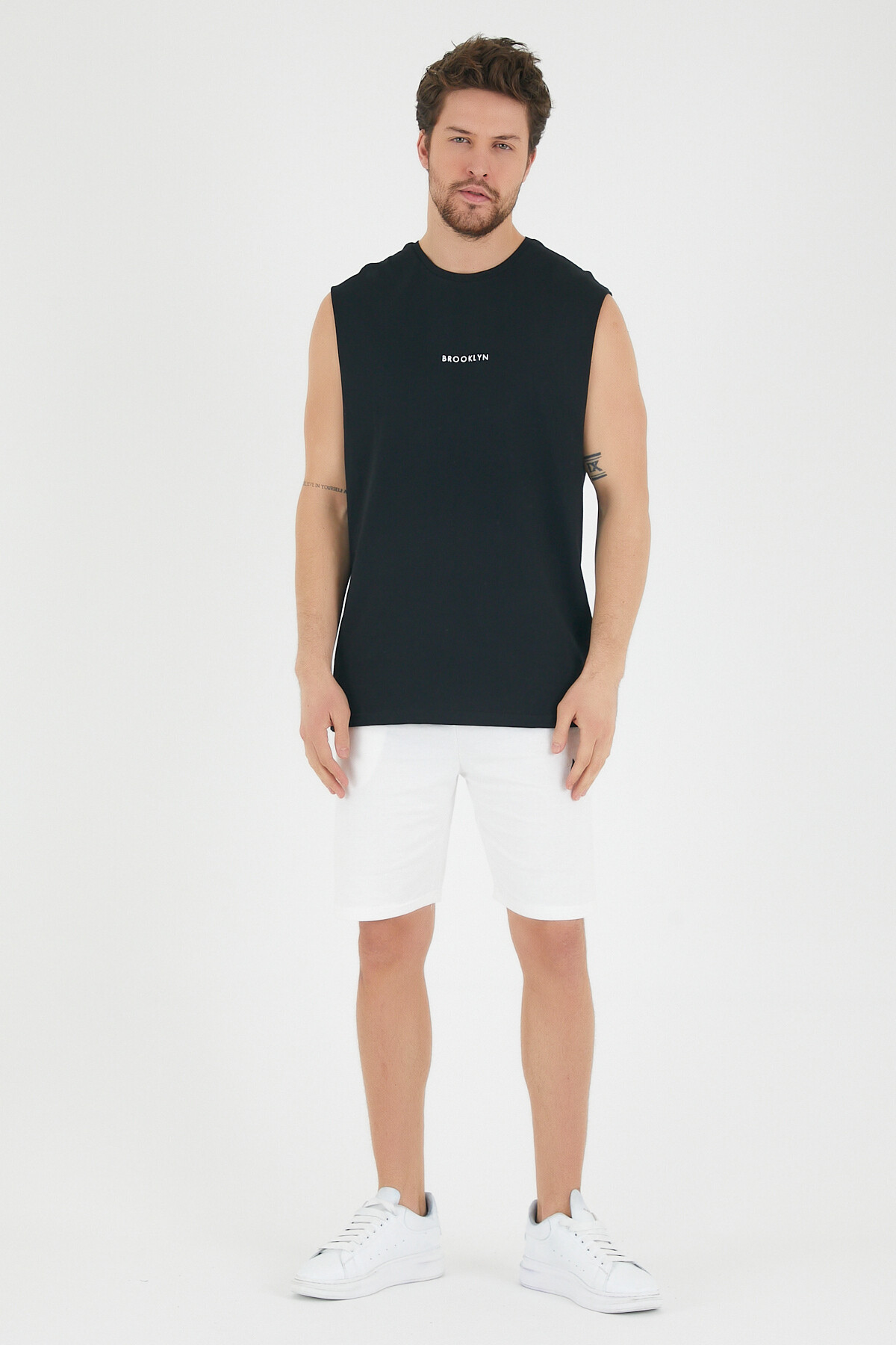 Süperlife Erkek Bisiklet Yaka Regular Fit Brooklyn Baskılı  Tişört SPR22TS122