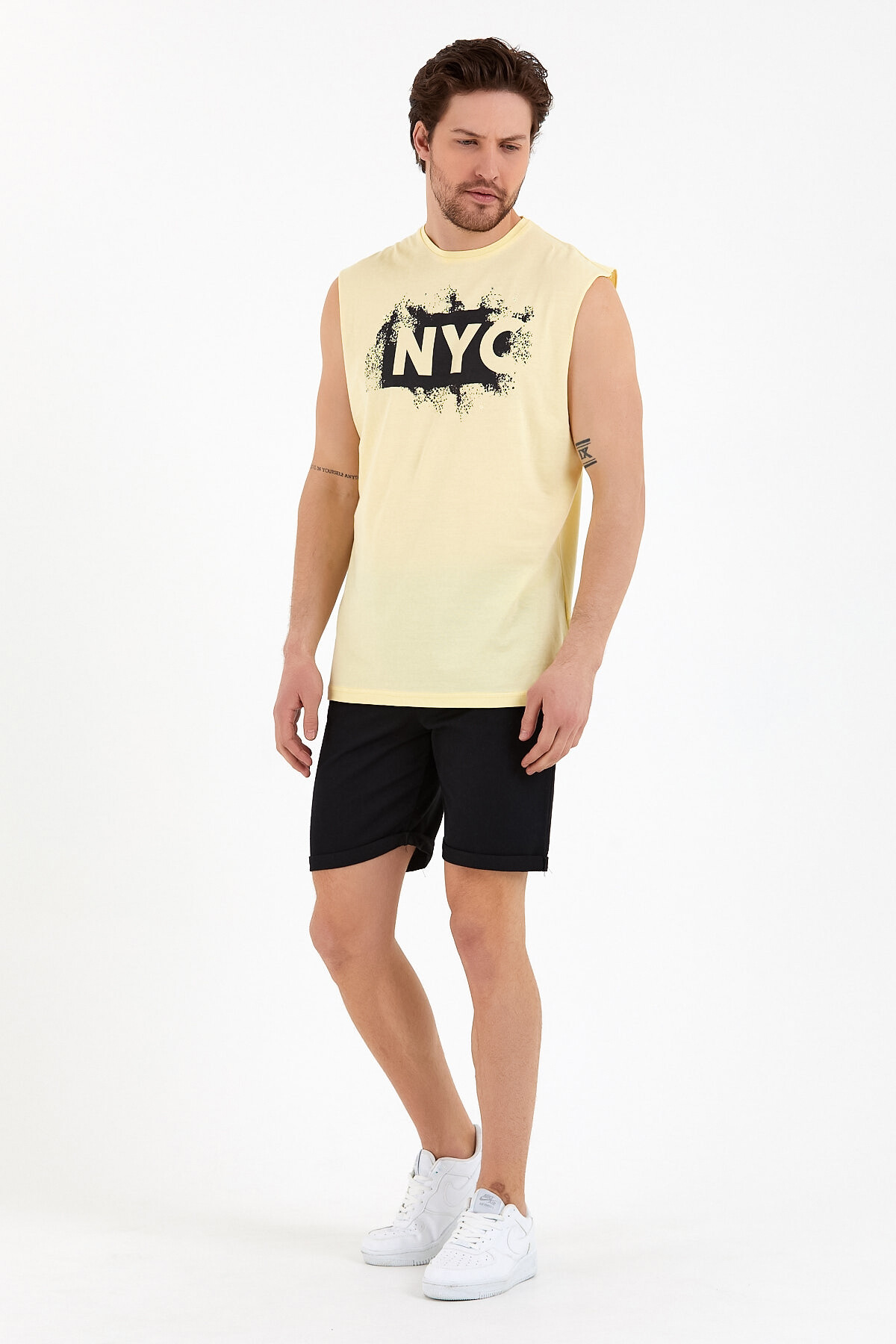 Süperlife Erkek Bisiklet Yaka Regular Fit NYC Baskılı Tişort SPR22TS124