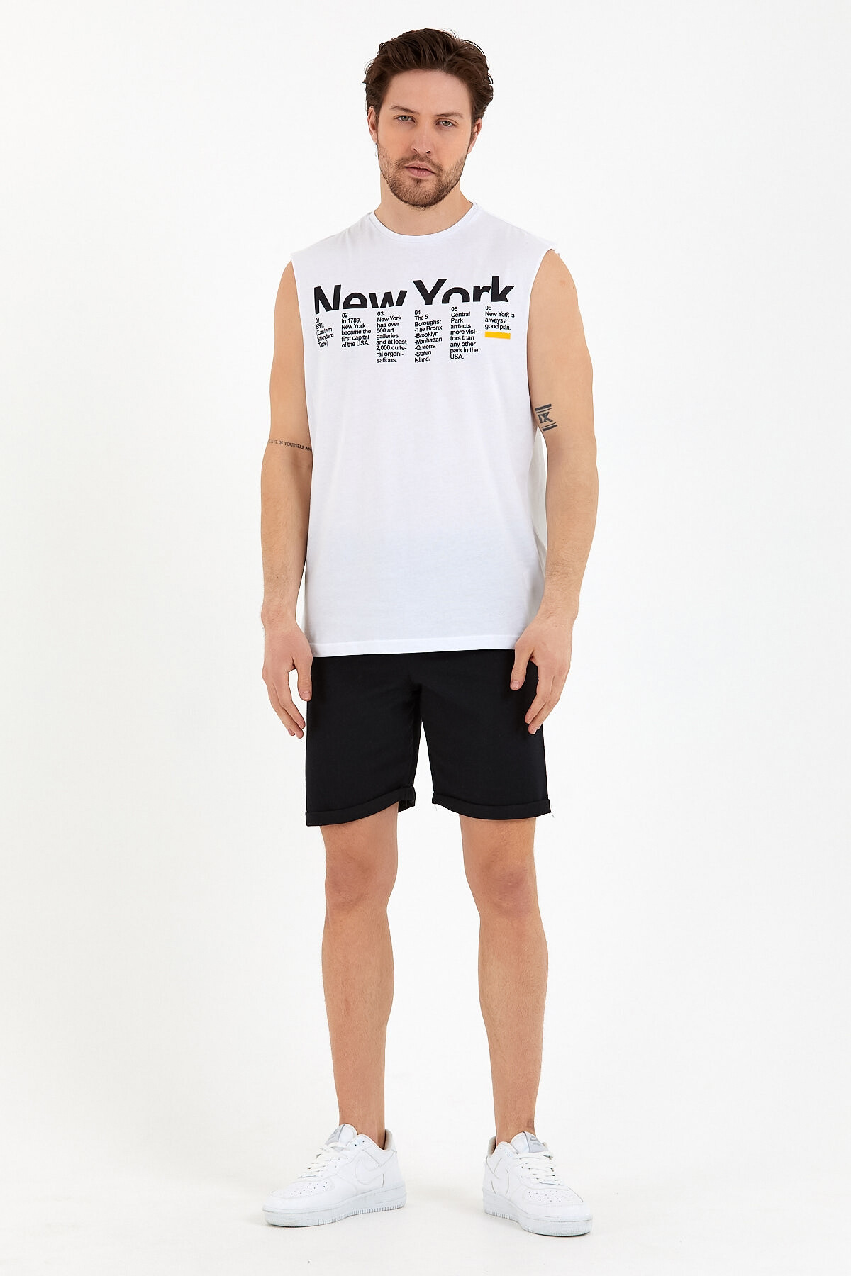 Süperlife Erkek Bisiklet Yaka Regular Fit New York Baskılı Tişort SPR22TS125