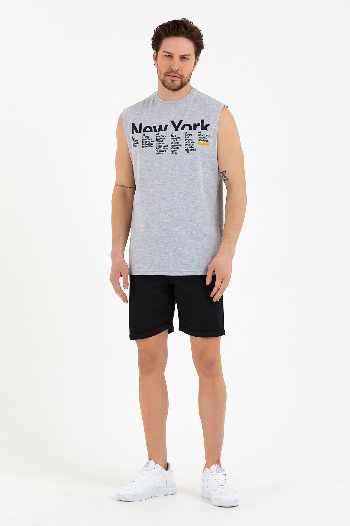 Süperlife Erkek Bisiklet Yaka Regular Fit New York Baskılı Tişort SPR22TS125