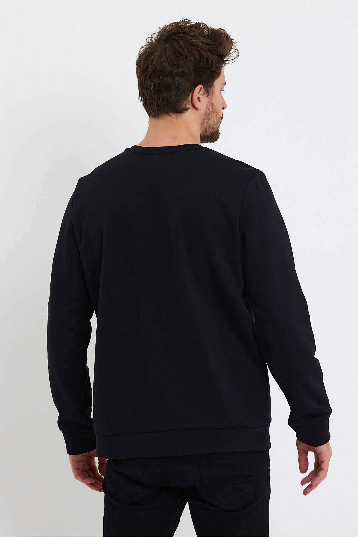 Süperlife Erkek Bisiklet Yaka Regular Fit Brooklyn Baskılı İnce Sweatshirt SPR23SW330