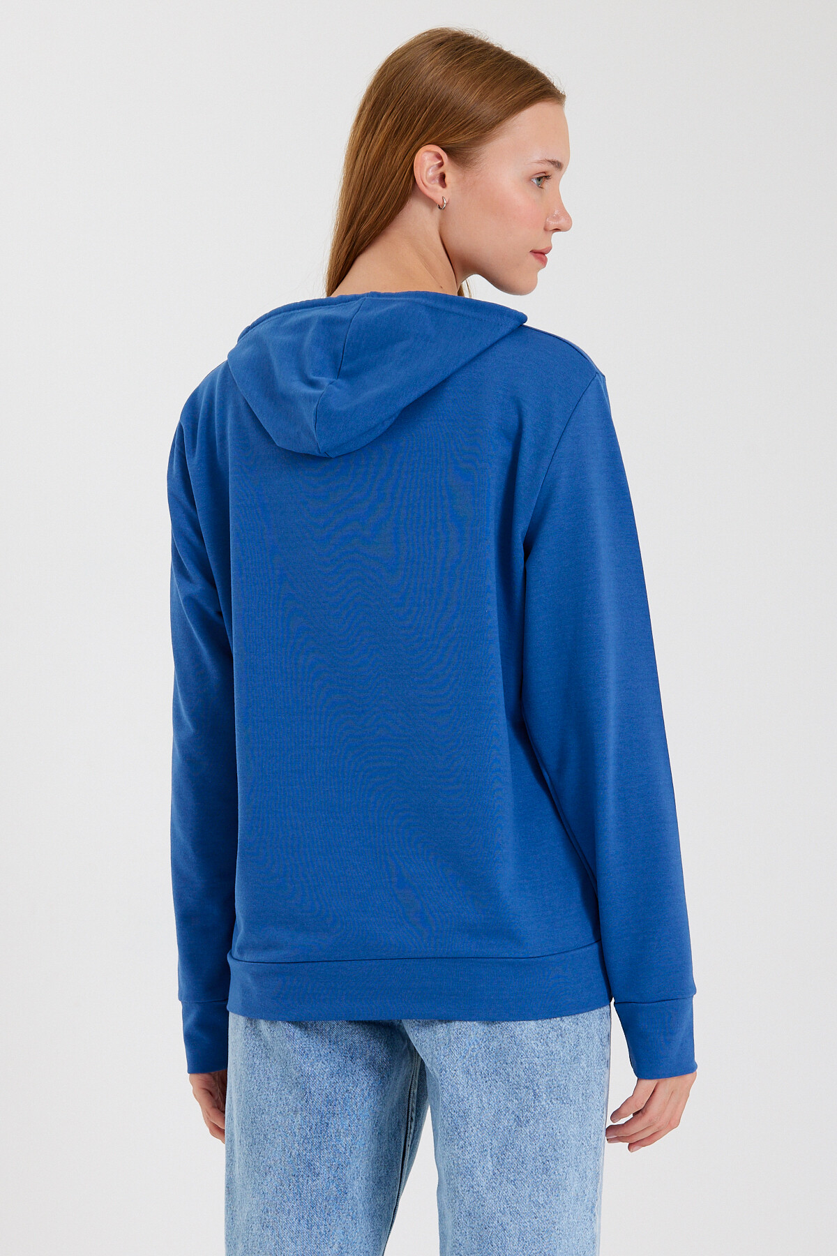 Süperlife Kadın Kapşonlu Regular Fit El Yazılı Brooklyn Baskılı İnce Sweatshirt SPR23SWk361