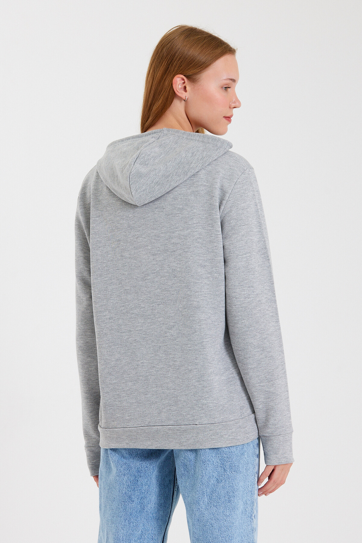 Süperlife Kadın Kapşonlu Regular Fit El Yazılı Brooklyn Baskılı İnce Sweatshirt SPR23SWk361