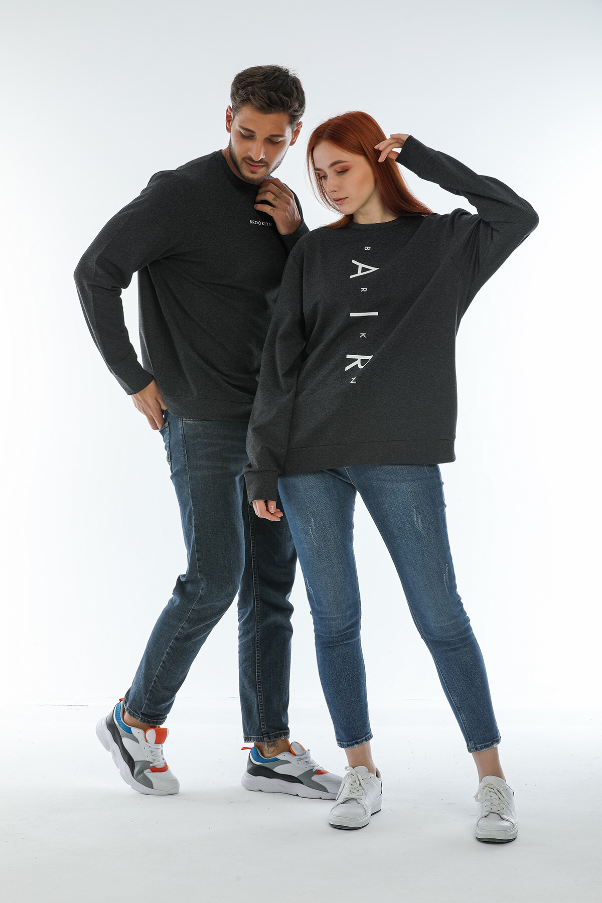 Süperlife Erkek Bisiklet Yaka Regular Fit Brooklyn Baskılı İnce Sweatshirt SPR22SW132