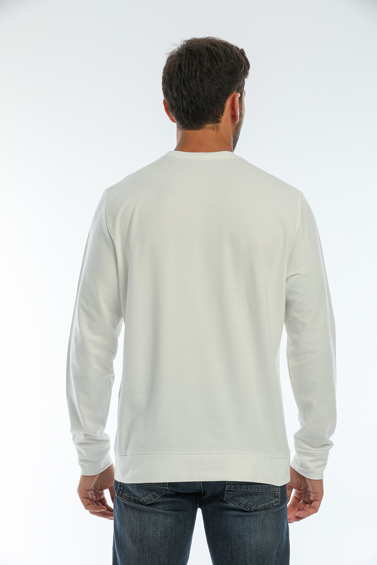 Süperlife Erkek Bisiklet Yaka Regular Fit Brooklyn Baskılı İnce Sweatshirt SPR22SW132