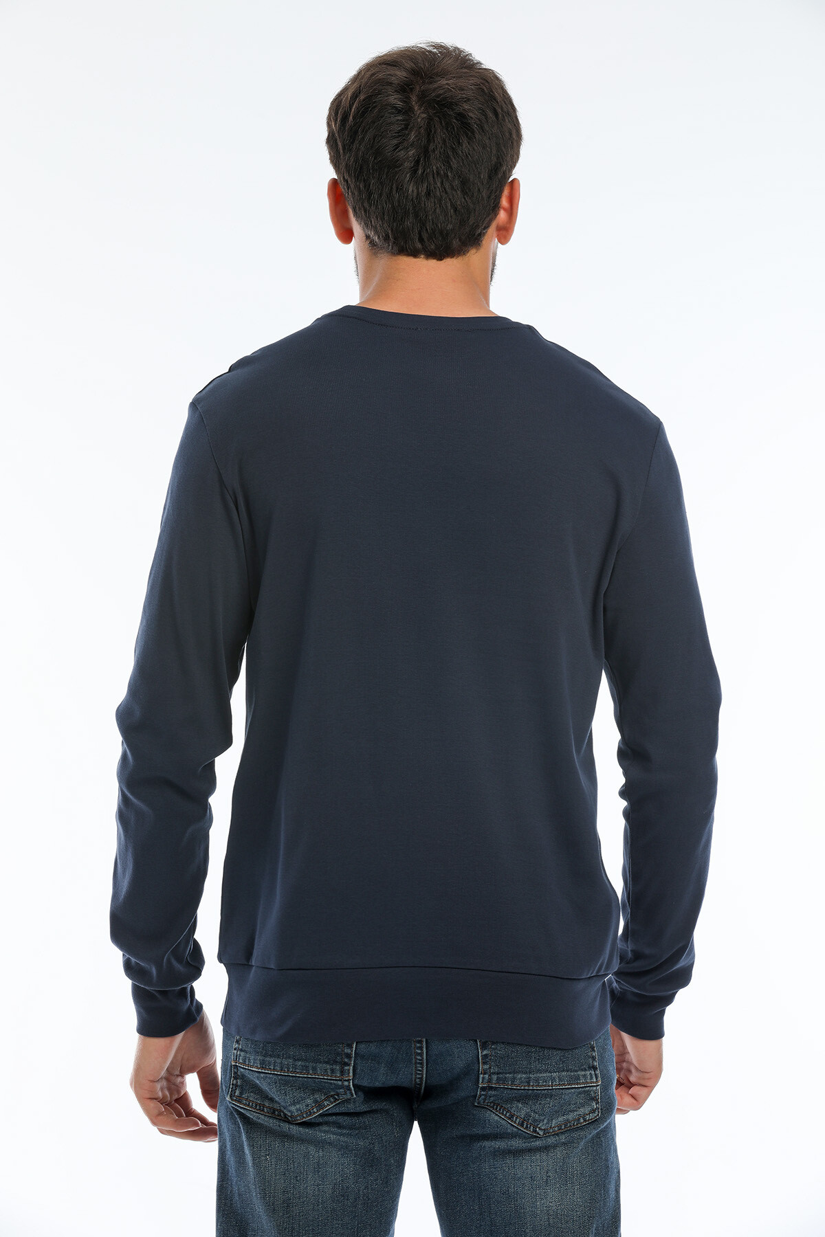 Süperlife Erkek Bisiklet Yaka Regular Fit Brooklyn Baskılı İnce Sweatshirt SPR22SW132