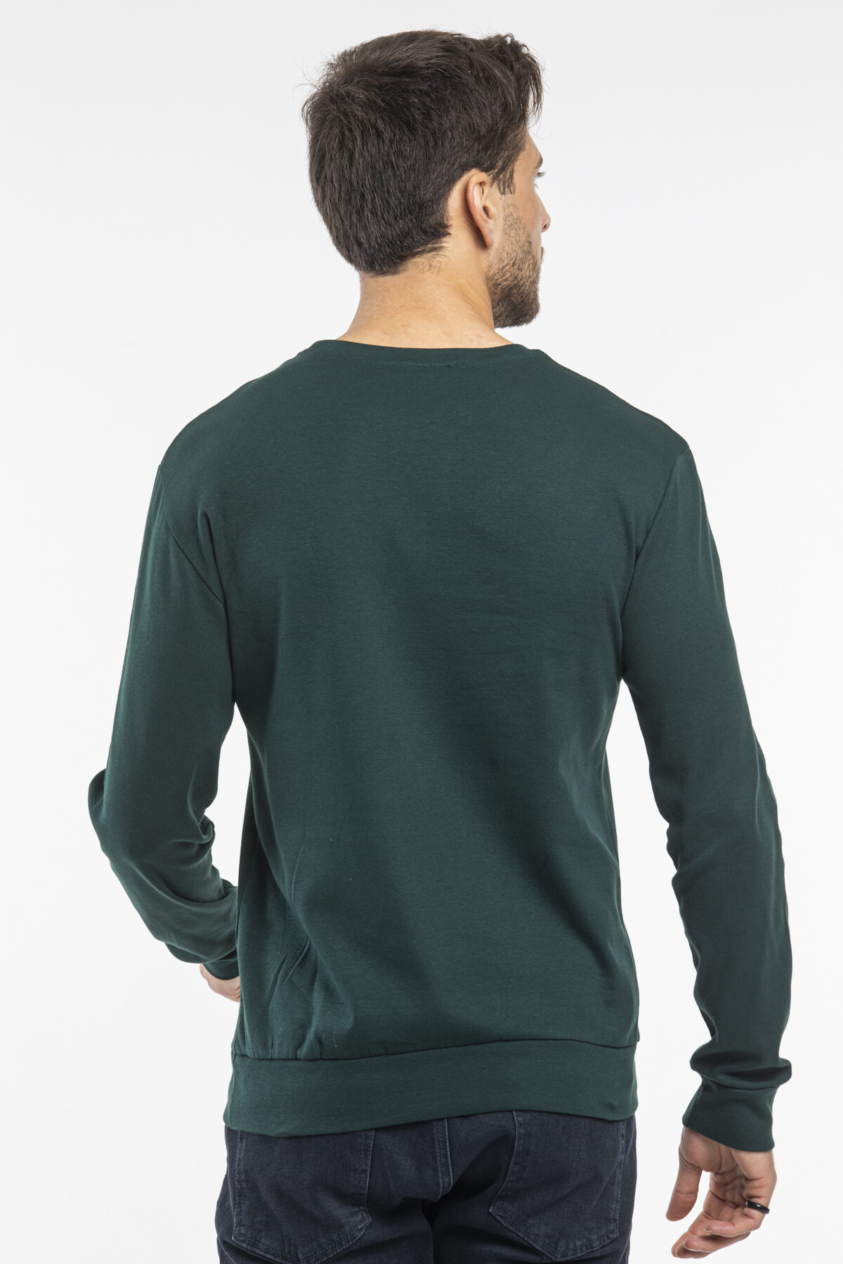 Süperlife Bisiklet Yaka Uzun Kollu Dar Kalıp İnce  Erkek Sweatshirt SPR2019K18