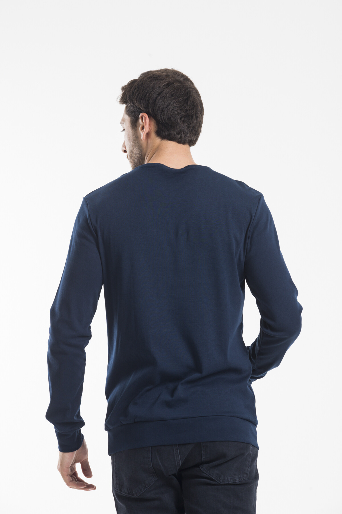 Süperlife Bisiklet Yaka Uzun Kollu Dar Kalıp İnce  Erkek Sweatshirt SPR2019K18