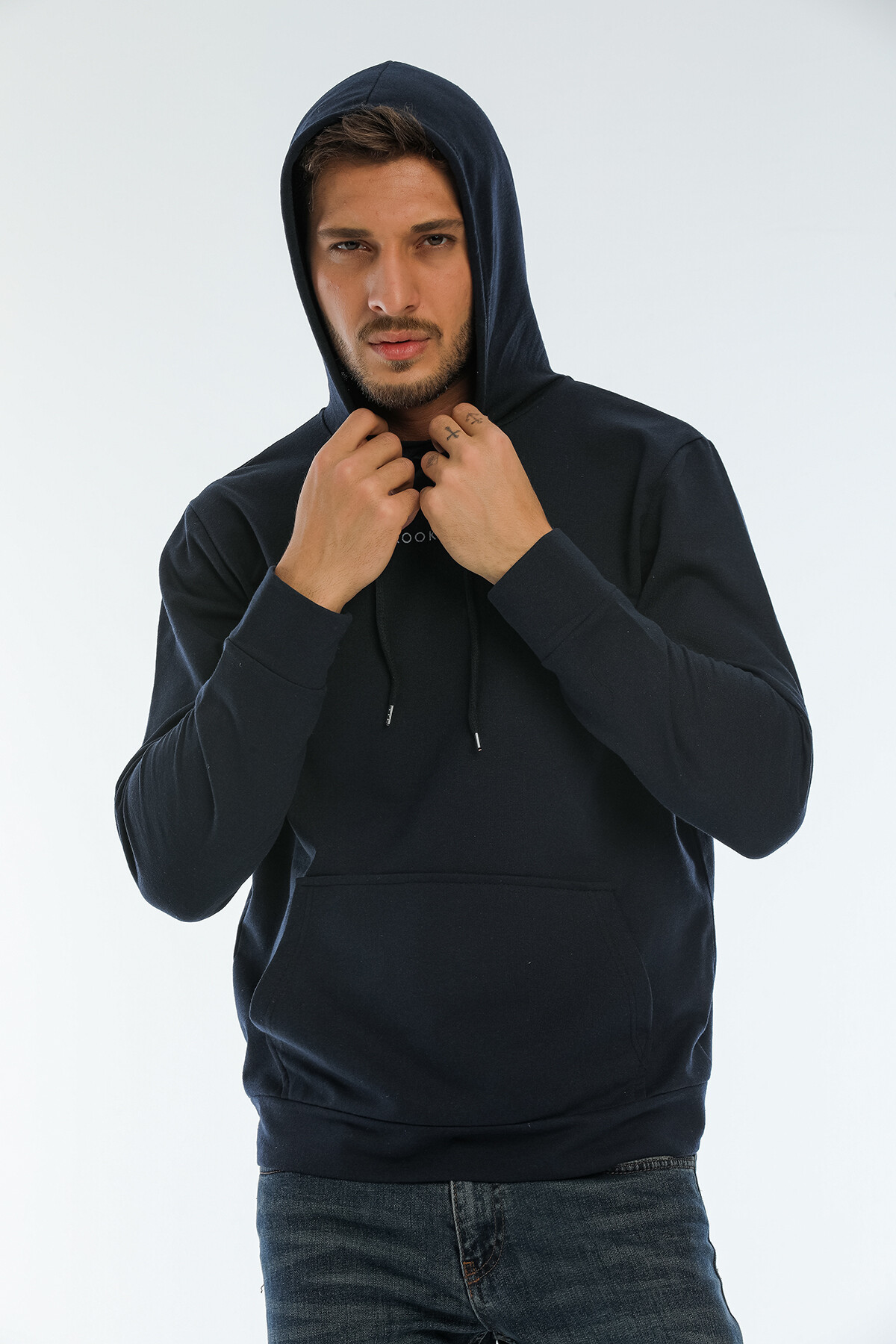 Süperlife Erkek Kapşonlu Regular Fit Brooklyn Baskılı İnce Sweatshirt SPR22SW161
