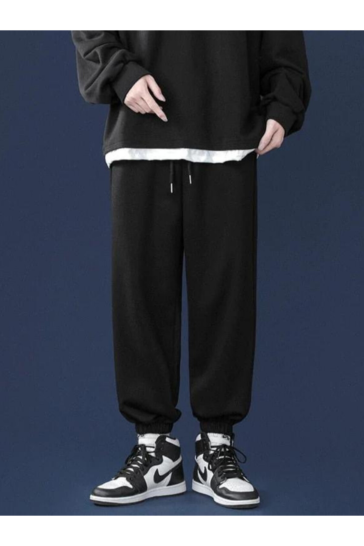 Erkek Bel ve Paça Lastikli İnce Eşofman Altı SPR24EA82