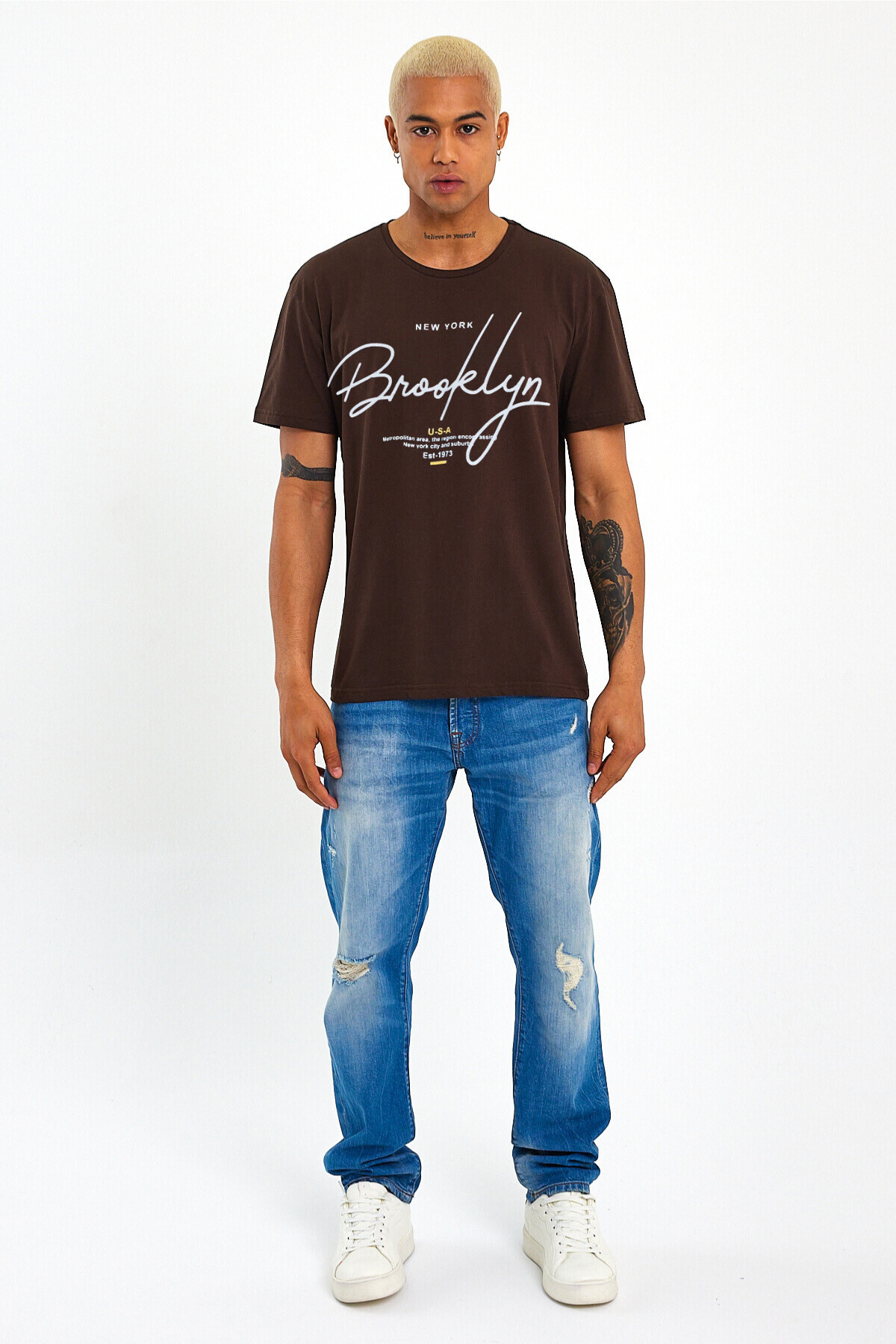 Süperlife Erkek Bisiklet Yaka Standart &Regular Fit Tişort SPR22TS110