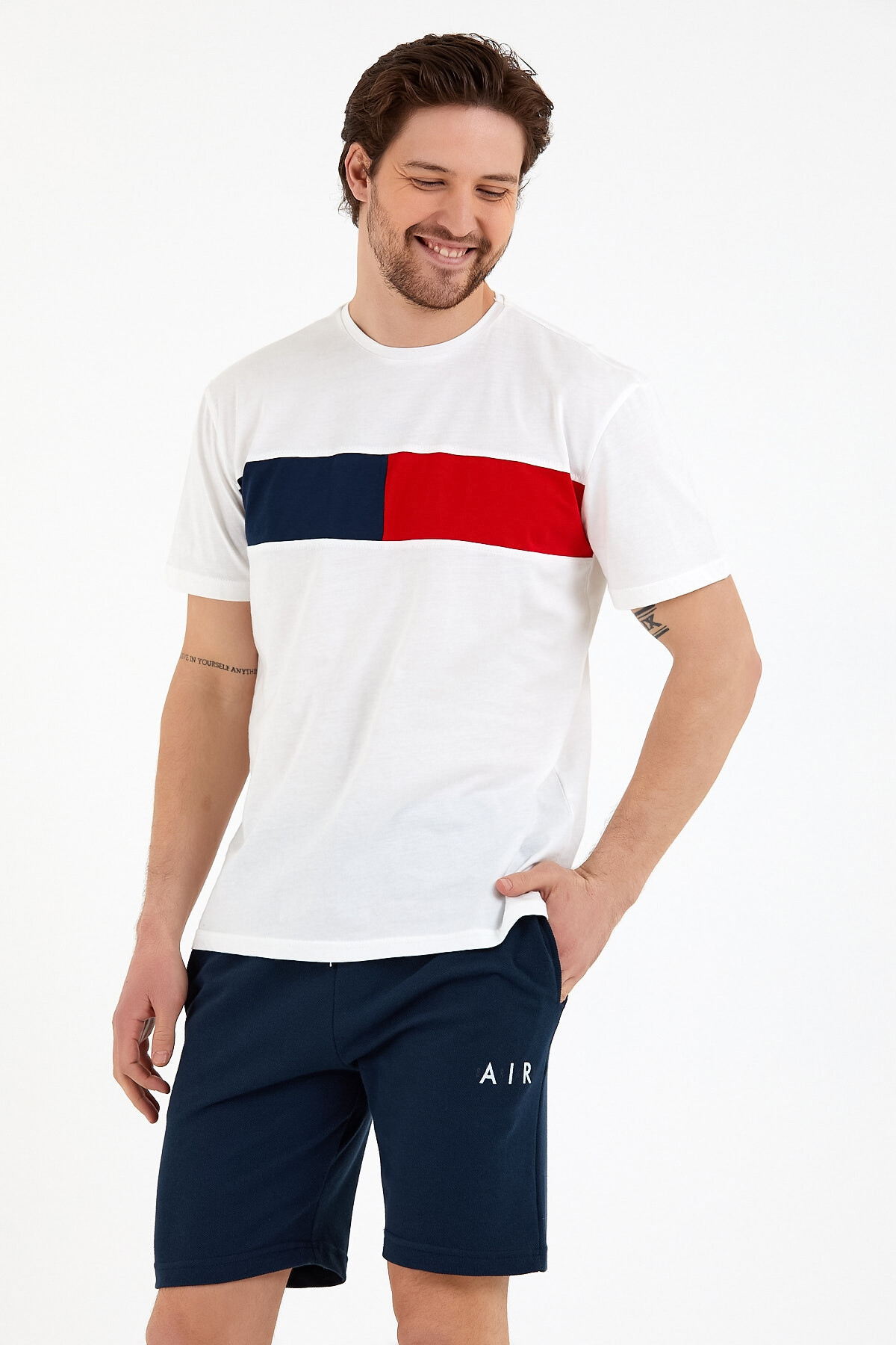 Süperlife Erkek Bisiklet Yaka Regular Fit Garnili  Tişort SPR22TS111