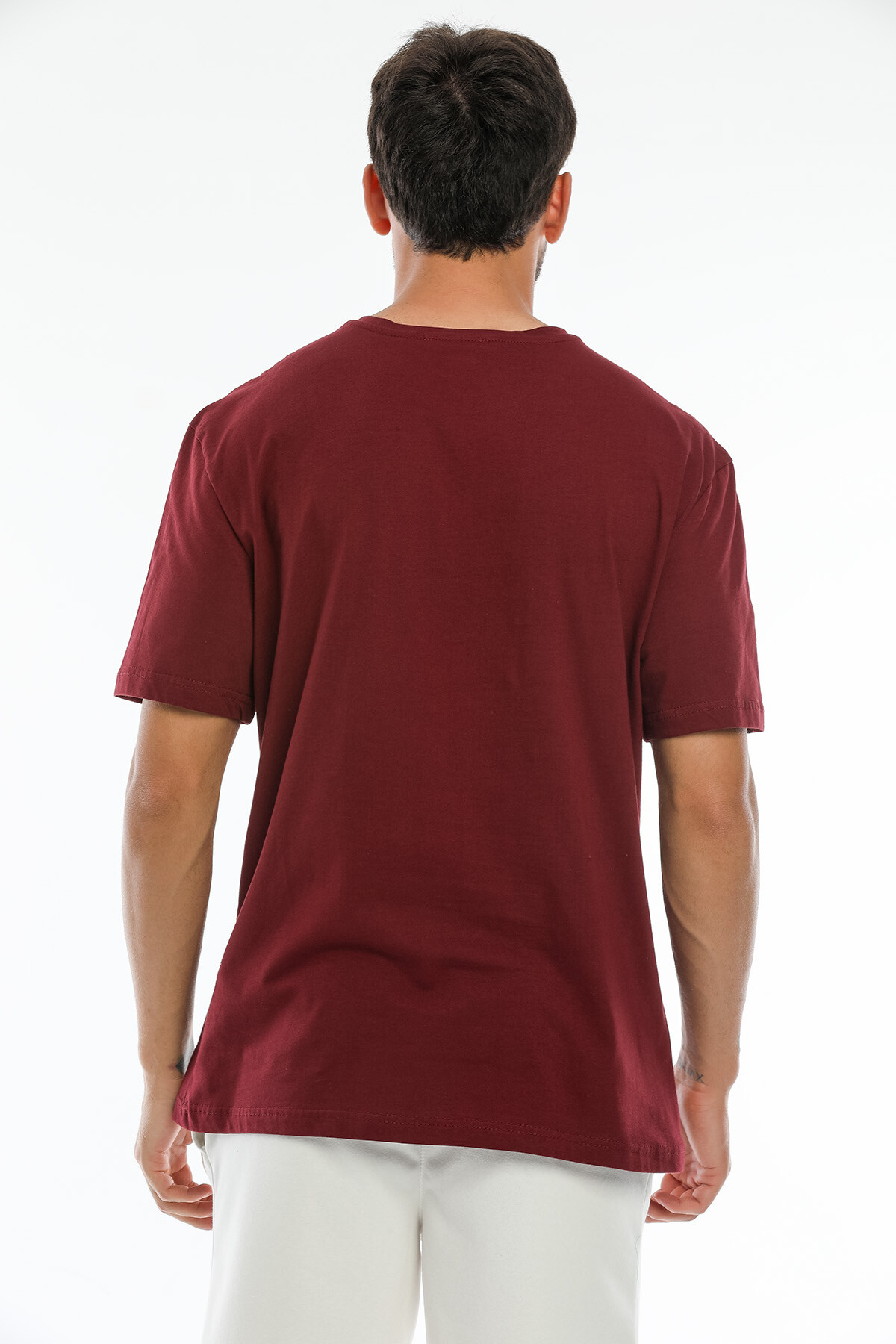Süperlife Erkek Bisiklet Yaka Slim Fit Baskılı Tişort SPR21Y23