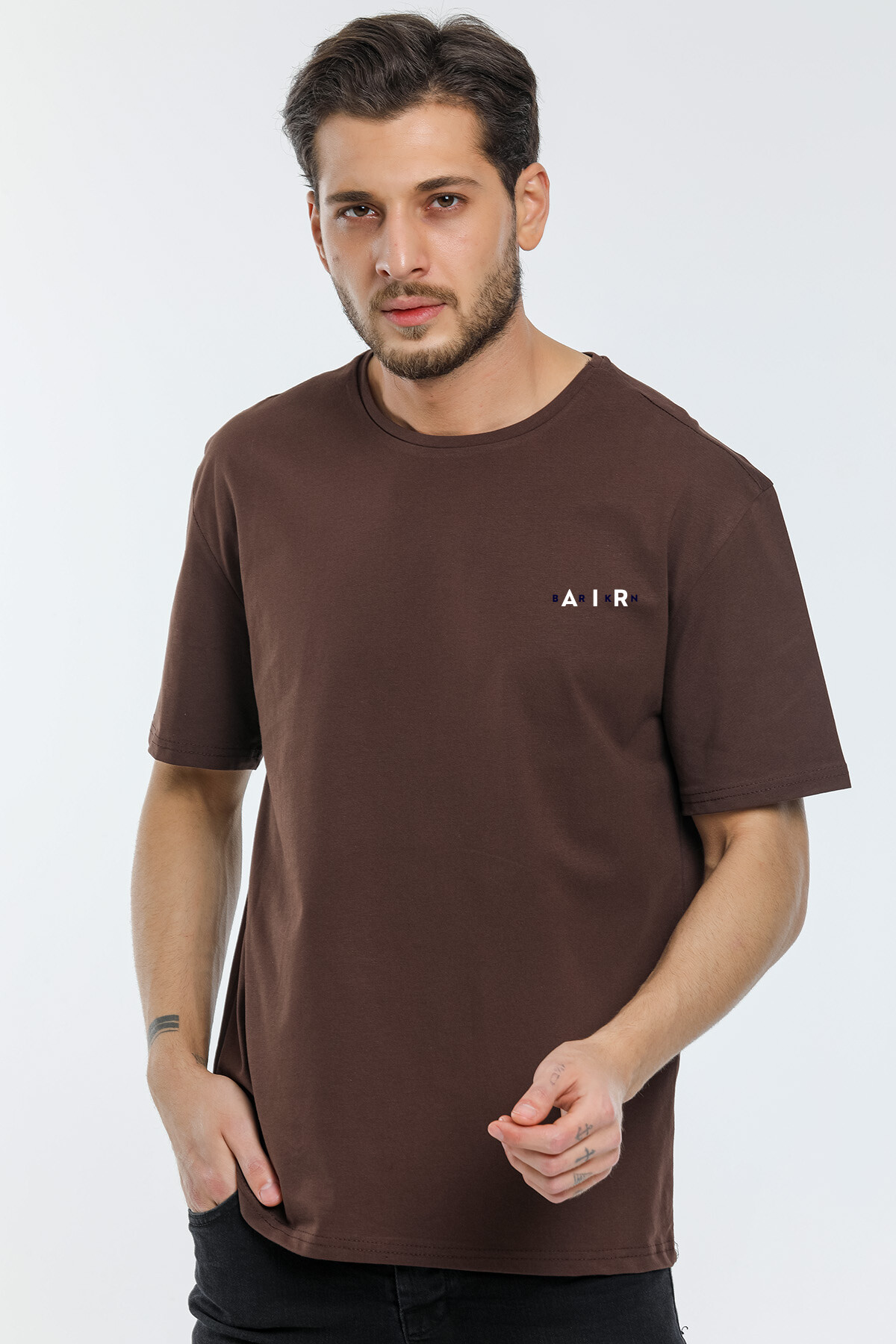 Süperlife Erkek Bisiklet Yaka Slim Fit Baskılı Tişort SPR21Y23