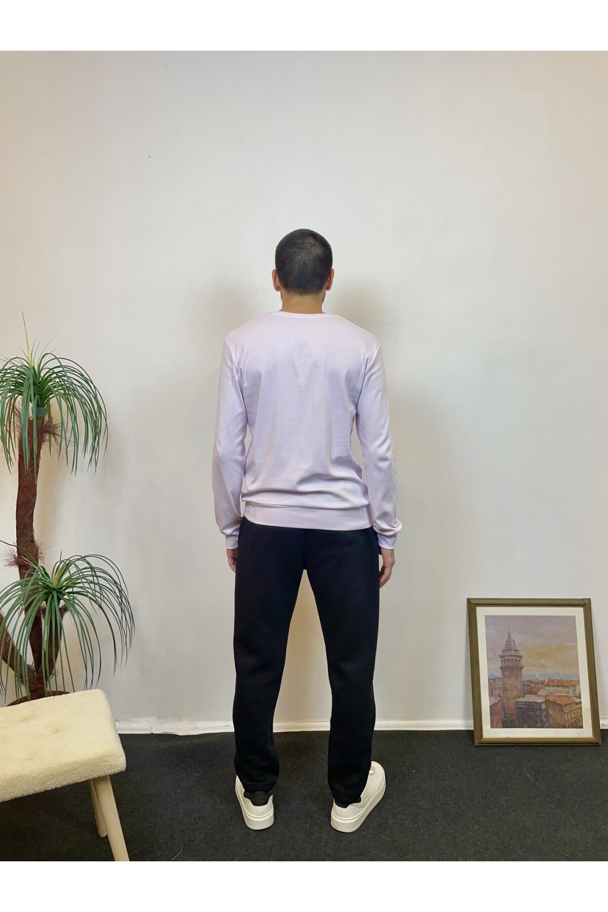 Süperlife Erkek Bisiklet Yaka Slim Fit İnce Sweatshirt SPR 20K17