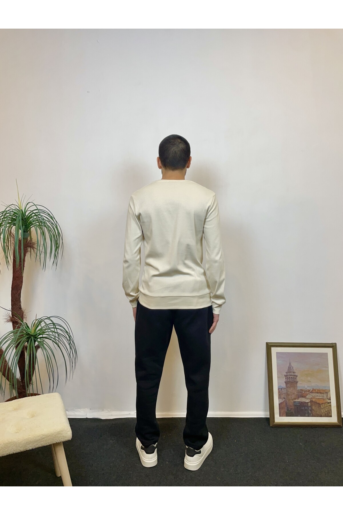 Süperlife Erkek Bisiklet Yaka Slim Fit İnce Sweatshirt SPR 20K17