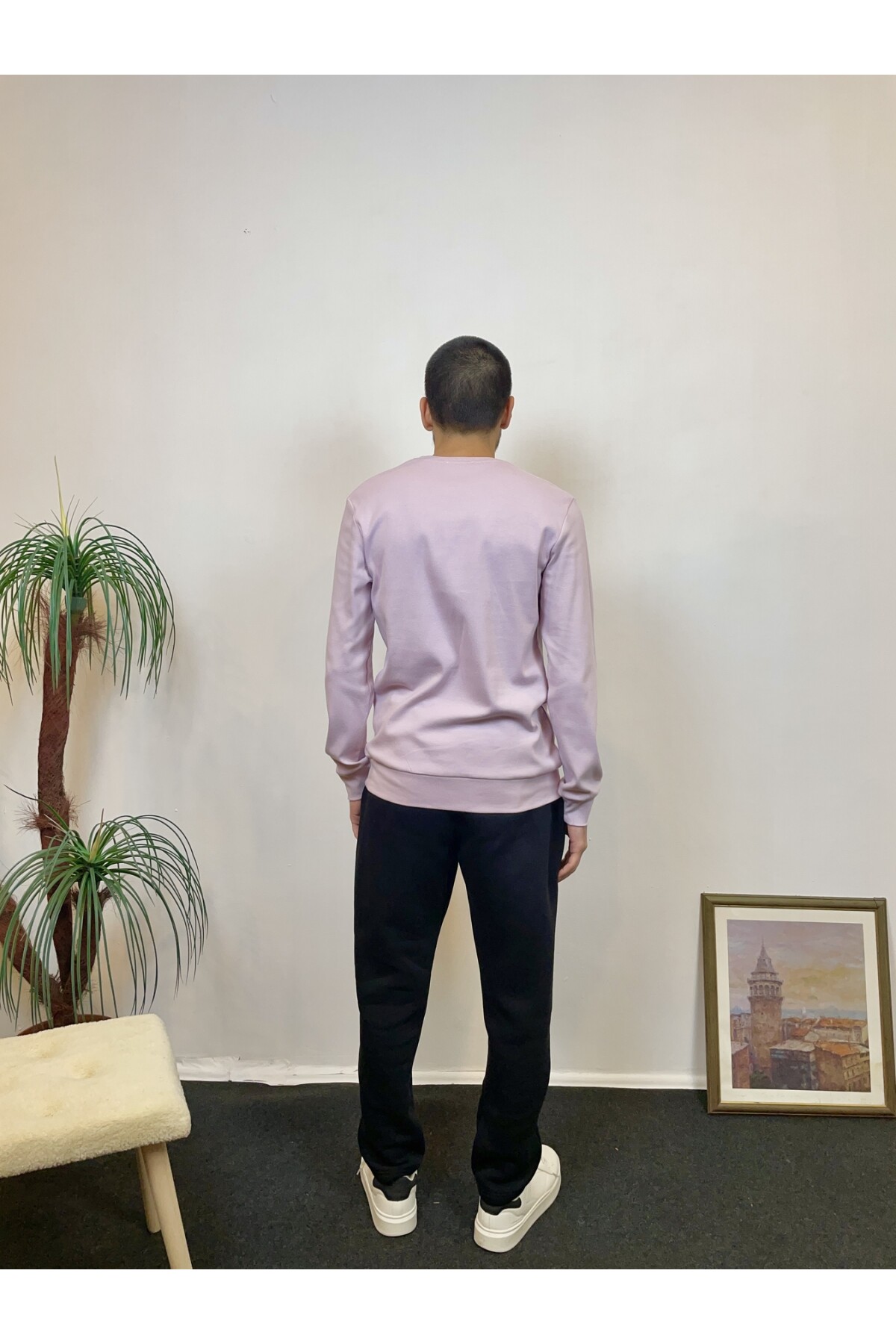 Süperlife Erkek Bisiklet Yaka Slim Fit İnce Sweatshirt SPR 20K17