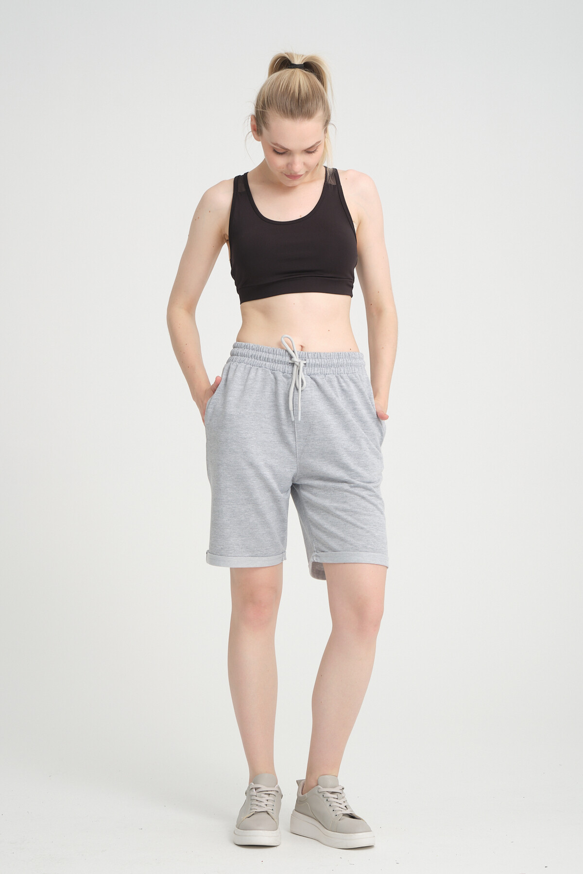 Kadın Regular Fit Duble Paça Şort SPR24SRK51