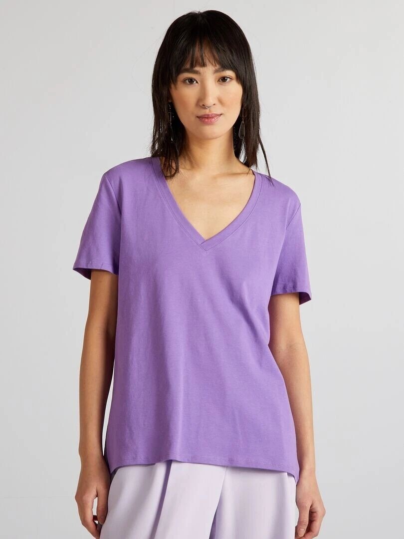 Kadın V Yaka Tshirt SPR24TSK45