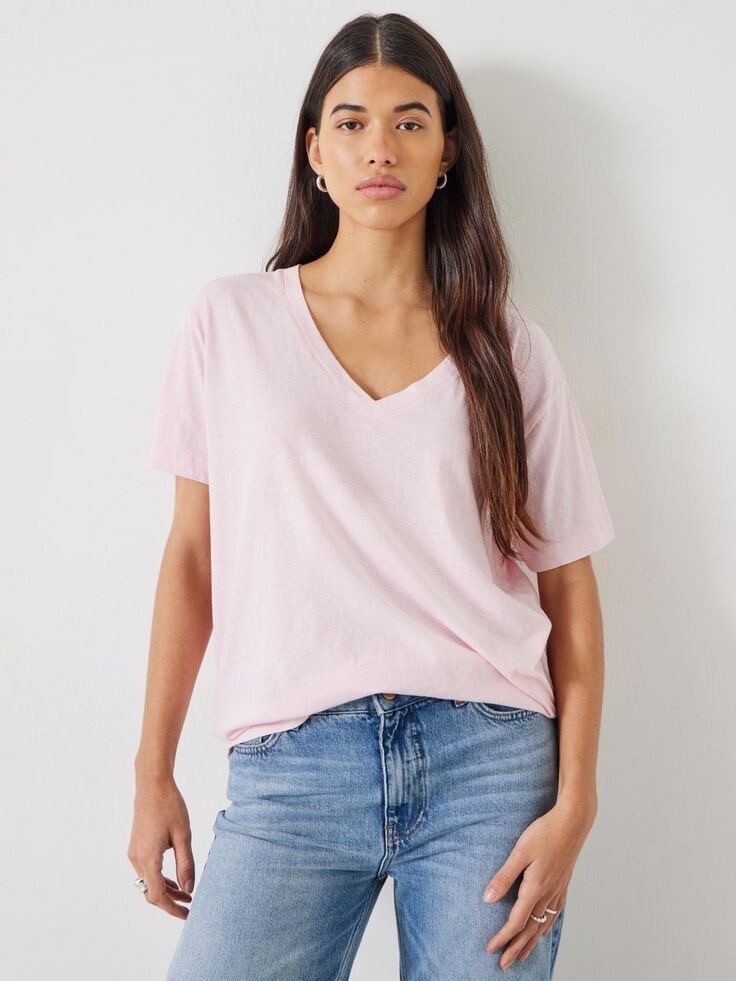 Kadın V Yaka Tshirt SPR24TSK45