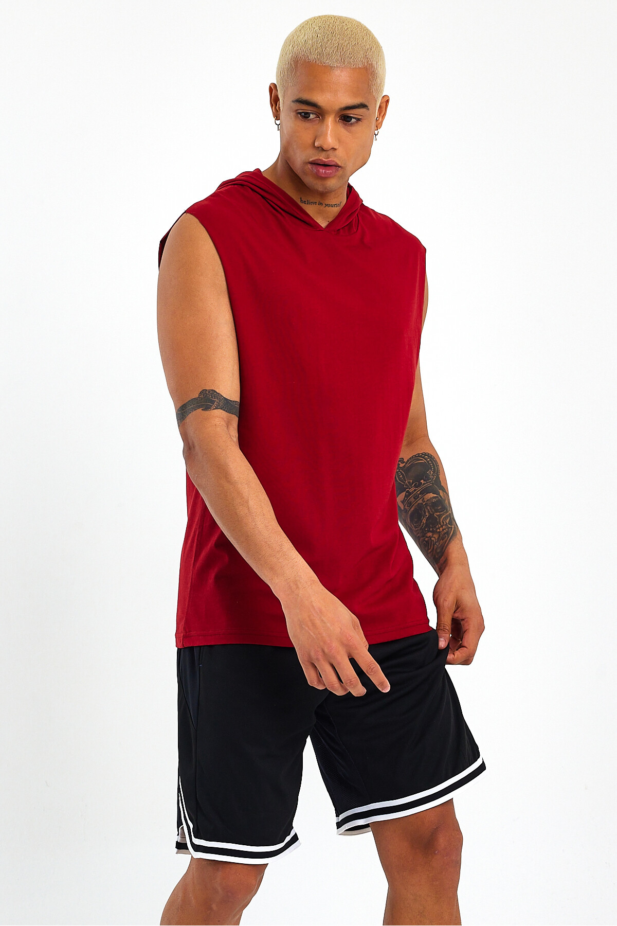 Süperlife Erkek Kapşonlu Standart &Regular Kalıp Fit Tişort SPR21Y04