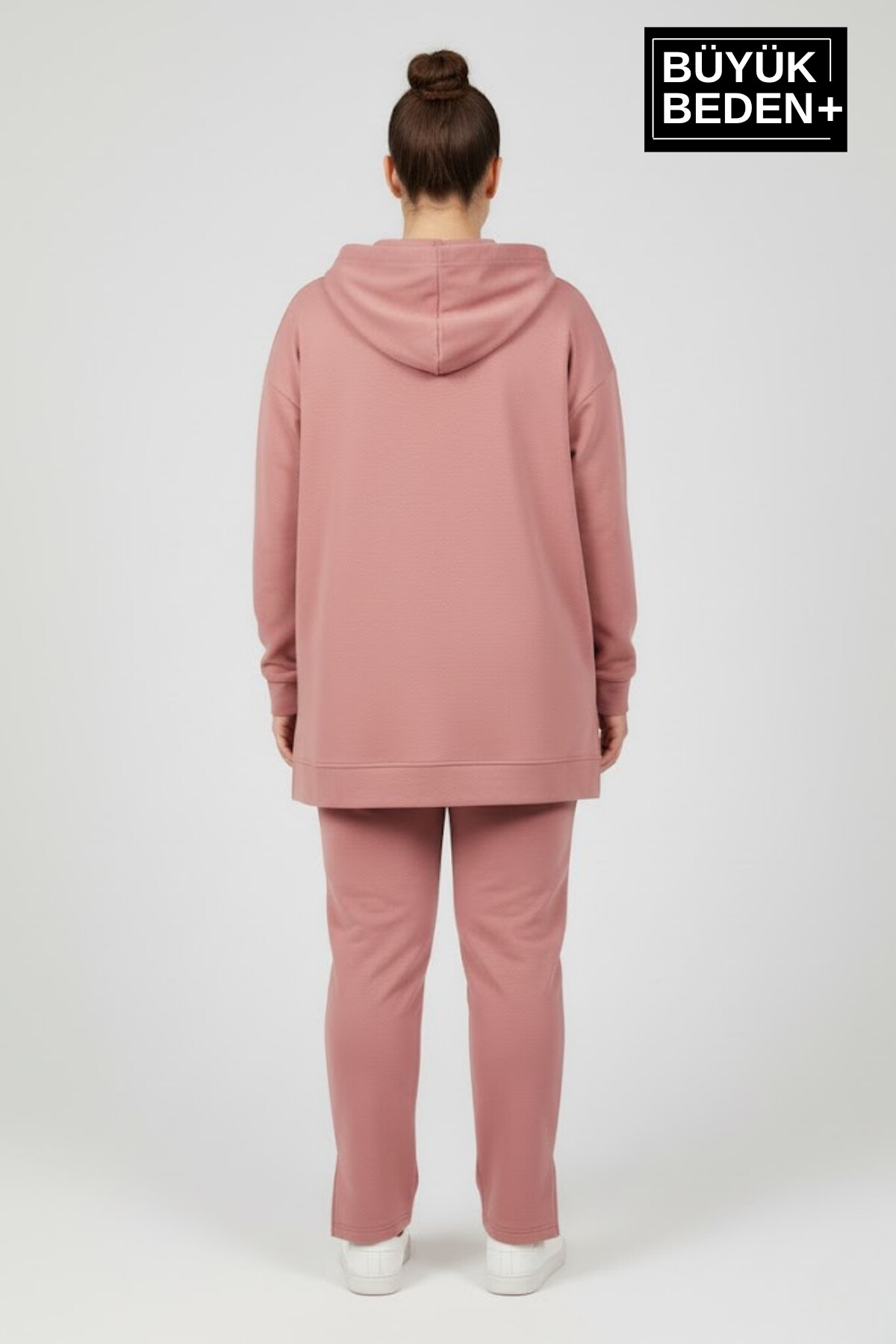 Büyük Beden Kapşonlu Tunik ince Sweatshırt  SPR26BTK991