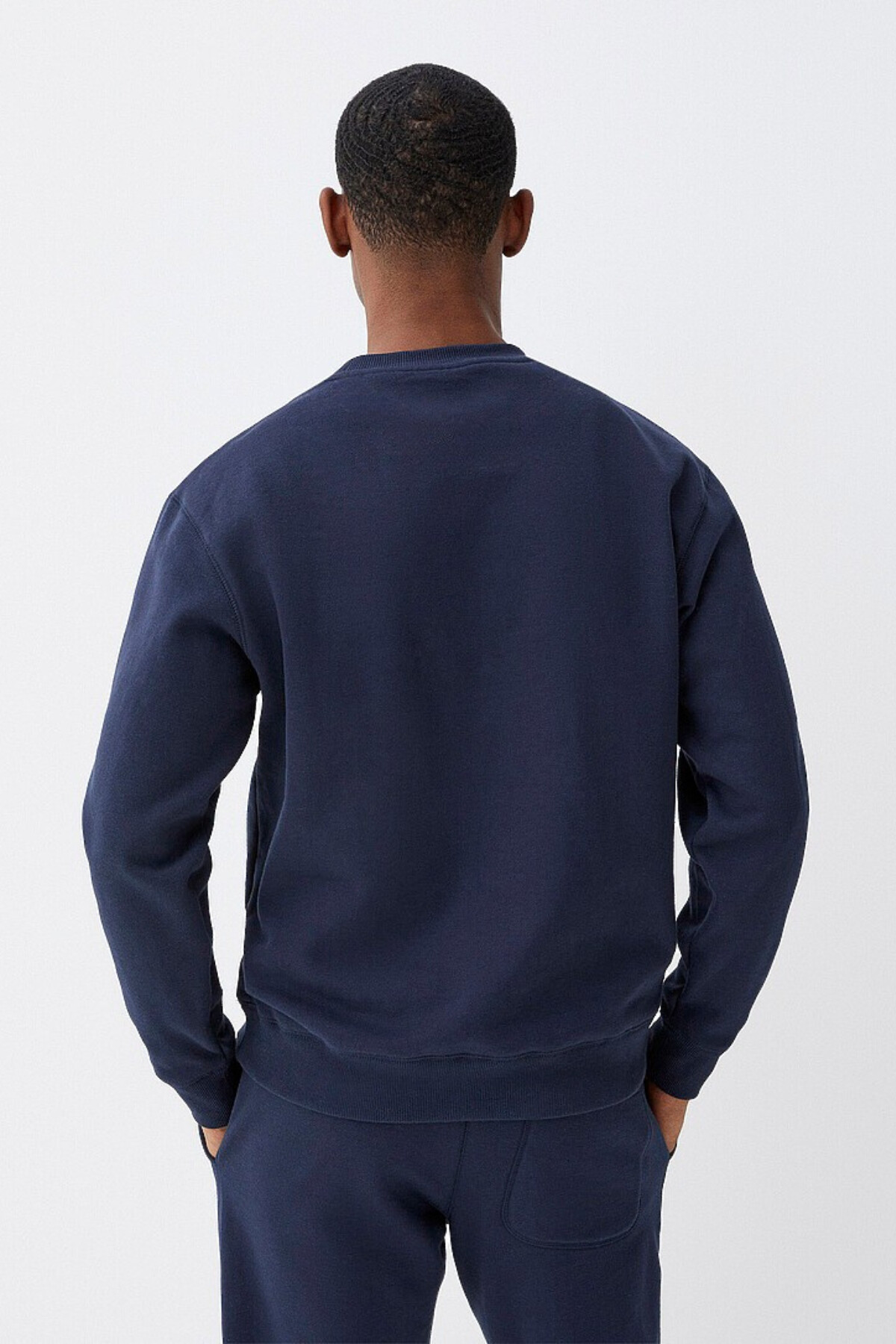 Erkek Bisiklet Yaka Rahat Kalıp 3 iplik İçi Polarlı Kalın Sweatshirt SPR25SW36