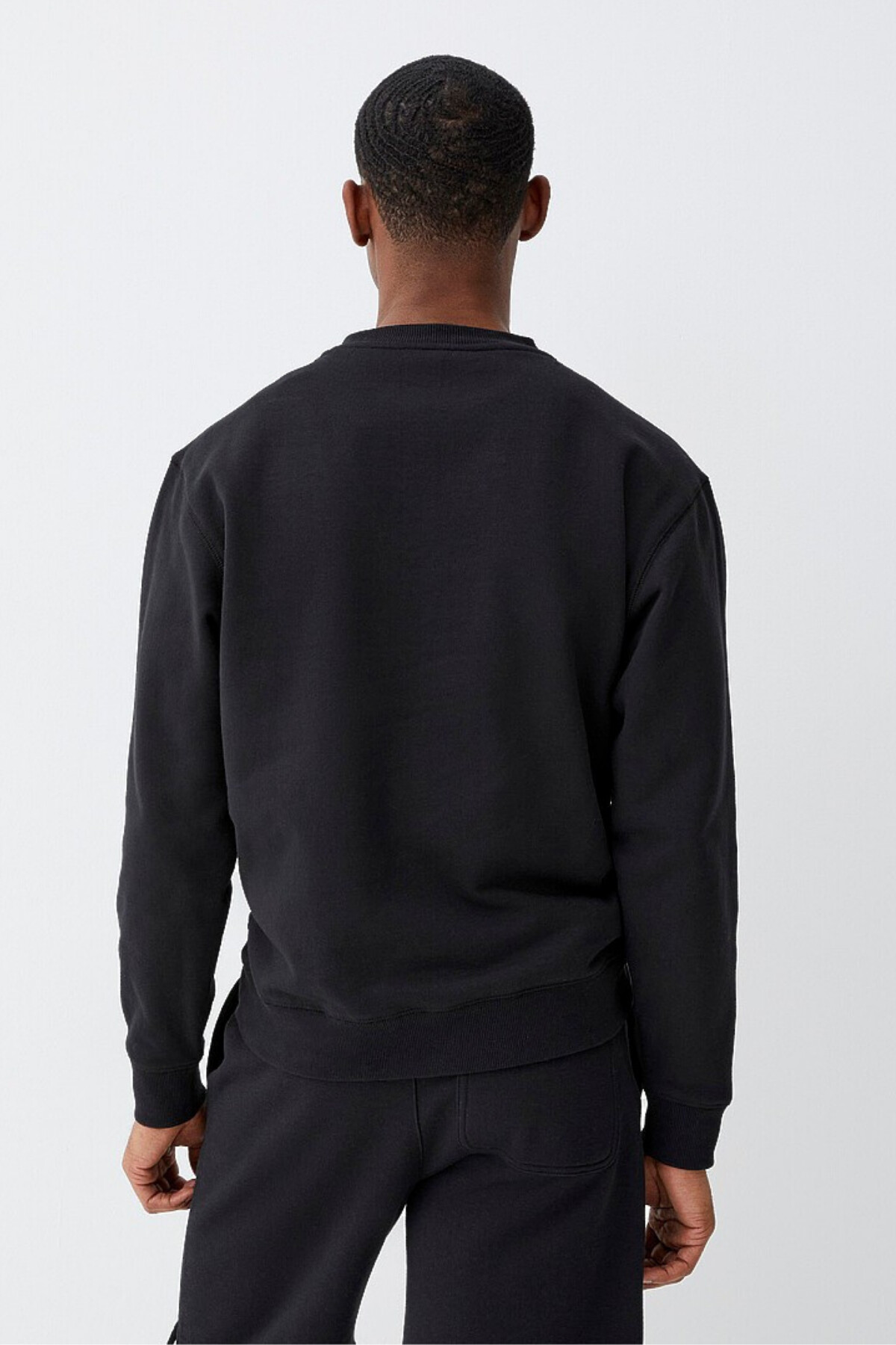 Erkek Bisiklet Yaka Rahat Kalıp 3 iplik İçi Polarlı Kalın Sweatshirt SPR25SW36