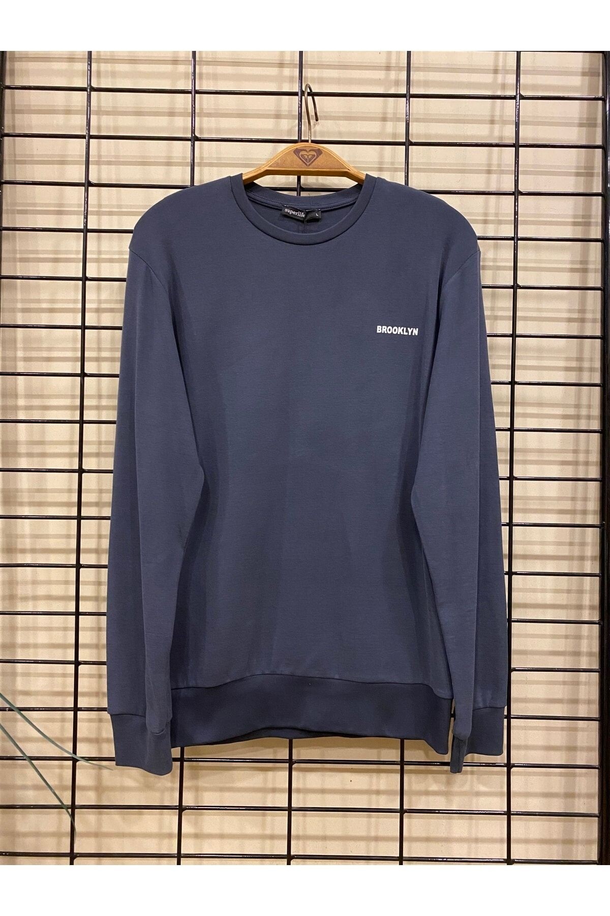 Süperlife Bisiklet Yaka Uzun Kollu Dar Kalıp İnce  Erkek Sweatshirt SPR2019K18