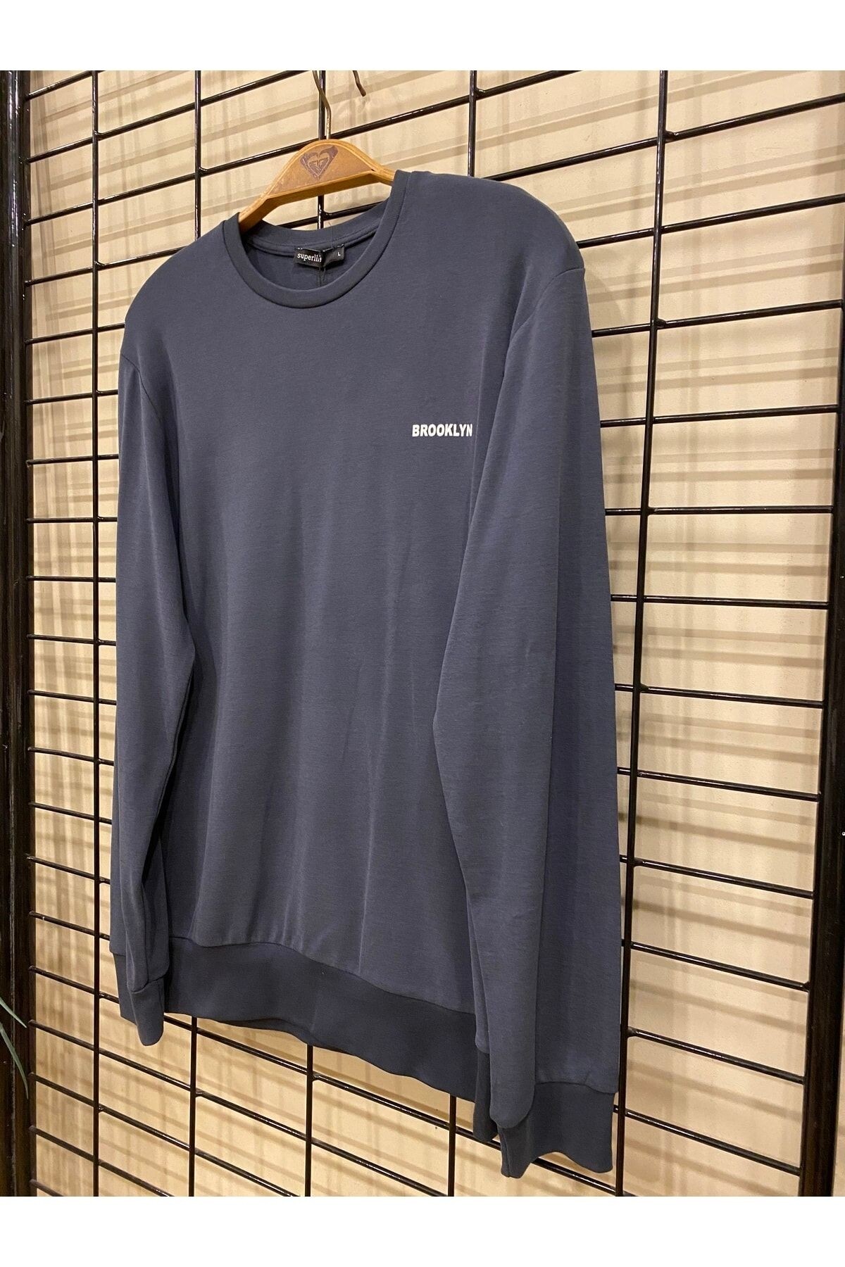 Süperlife Bisiklet Yaka Uzun Kollu Dar Kalıp İnce  Erkek Sweatshirt SPR2019K18