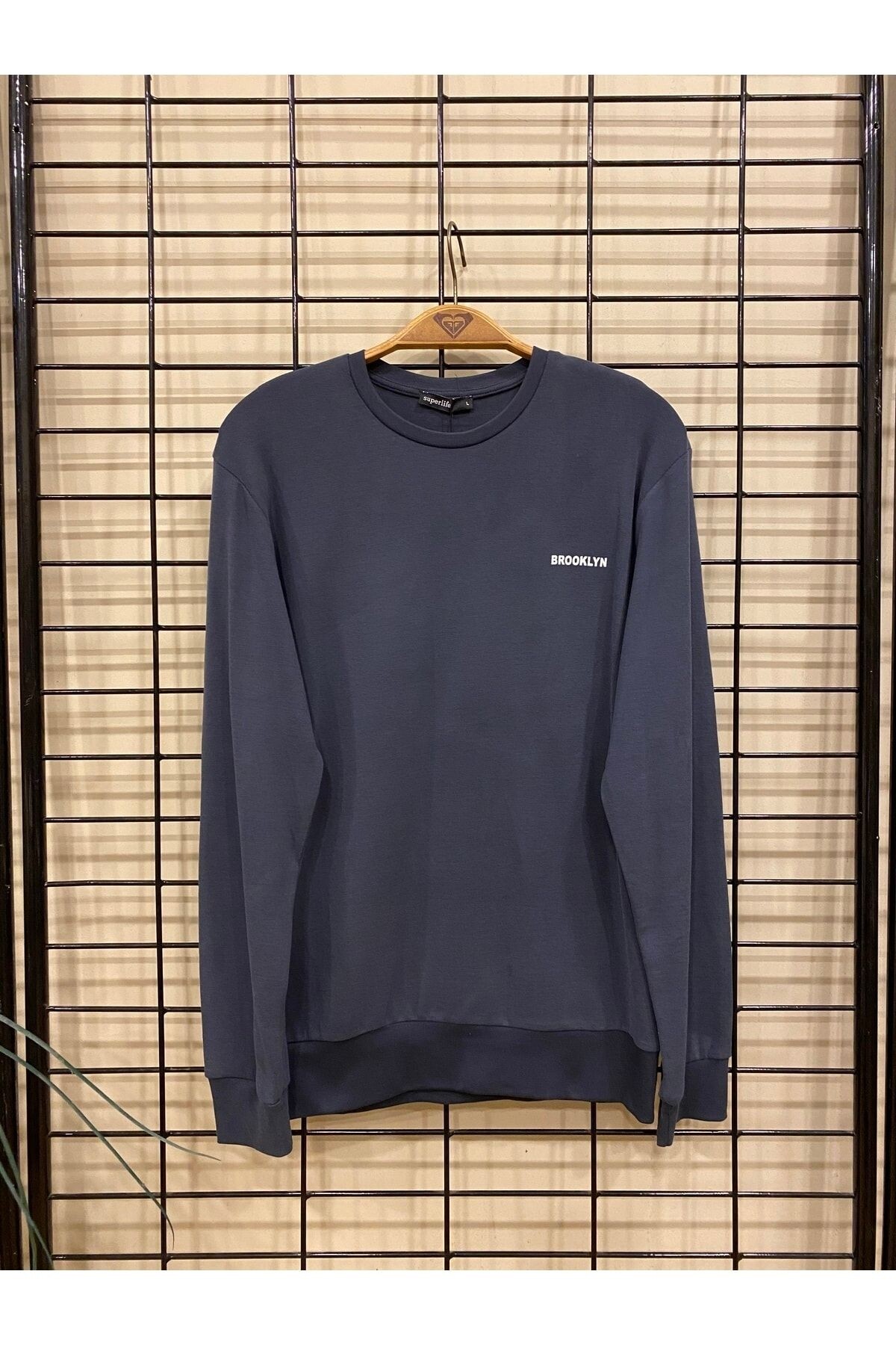 Süperlife Bisiklet Yaka Uzun Kollu Dar Kalıp İnce  Erkek Sweatshirt SPR2019K18