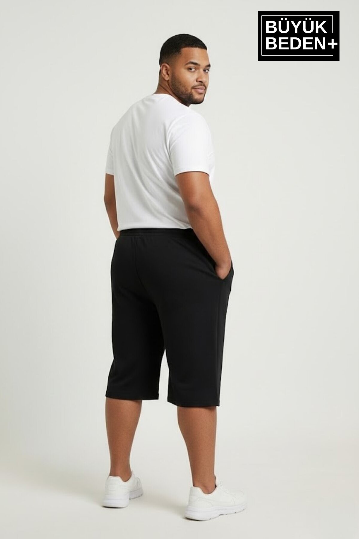 Büyük Beden Erkek 2’li Kapri Şort Rahat Kalıp Seti 3XL-6XL  SPR26BSR591+2