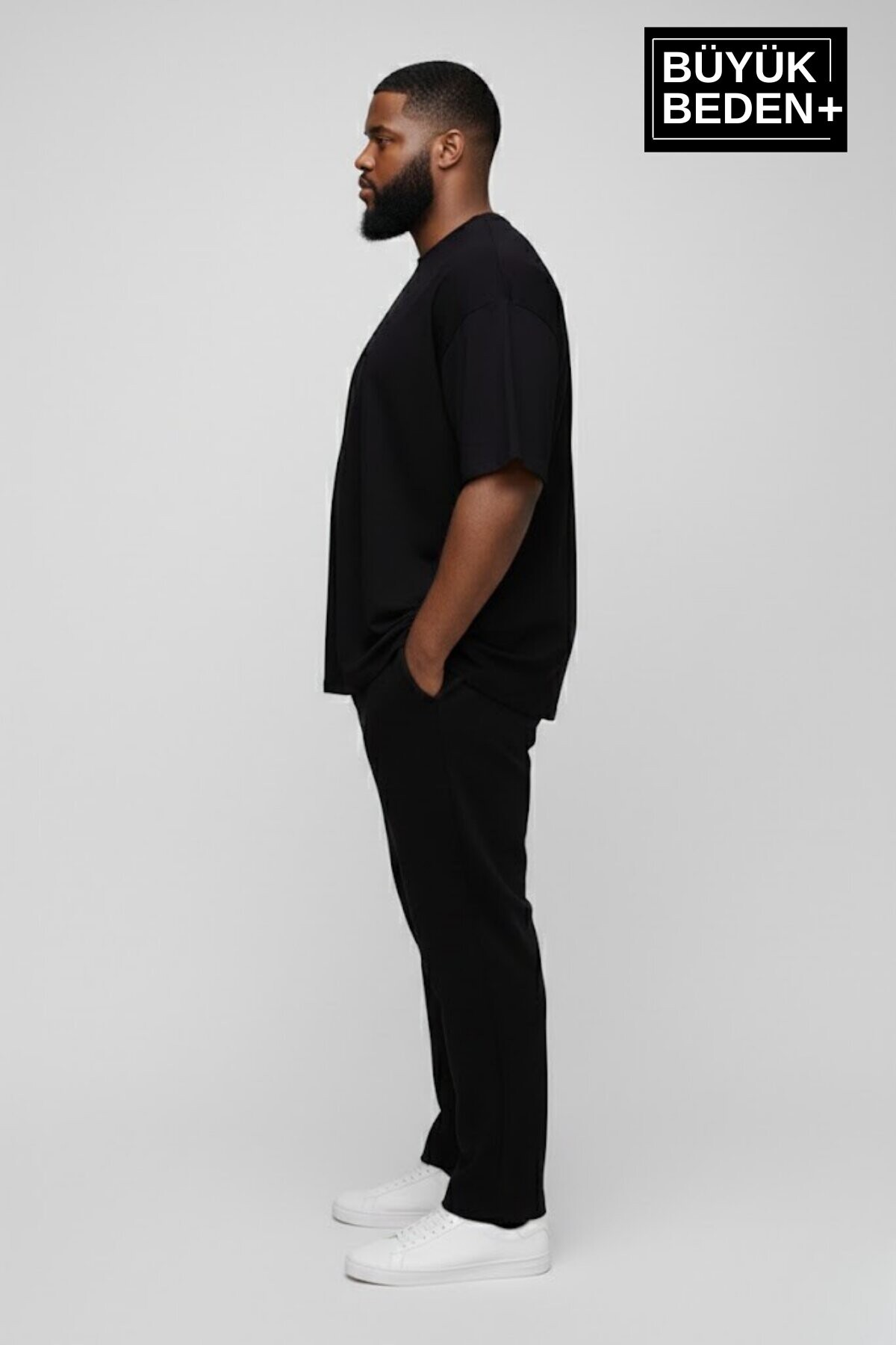 Büyük Beden Erkek Regular Kalıp Basic  3XL-6XL  Bisiklet Yaka 3lü Tişört Seti SPR26BTS510+3