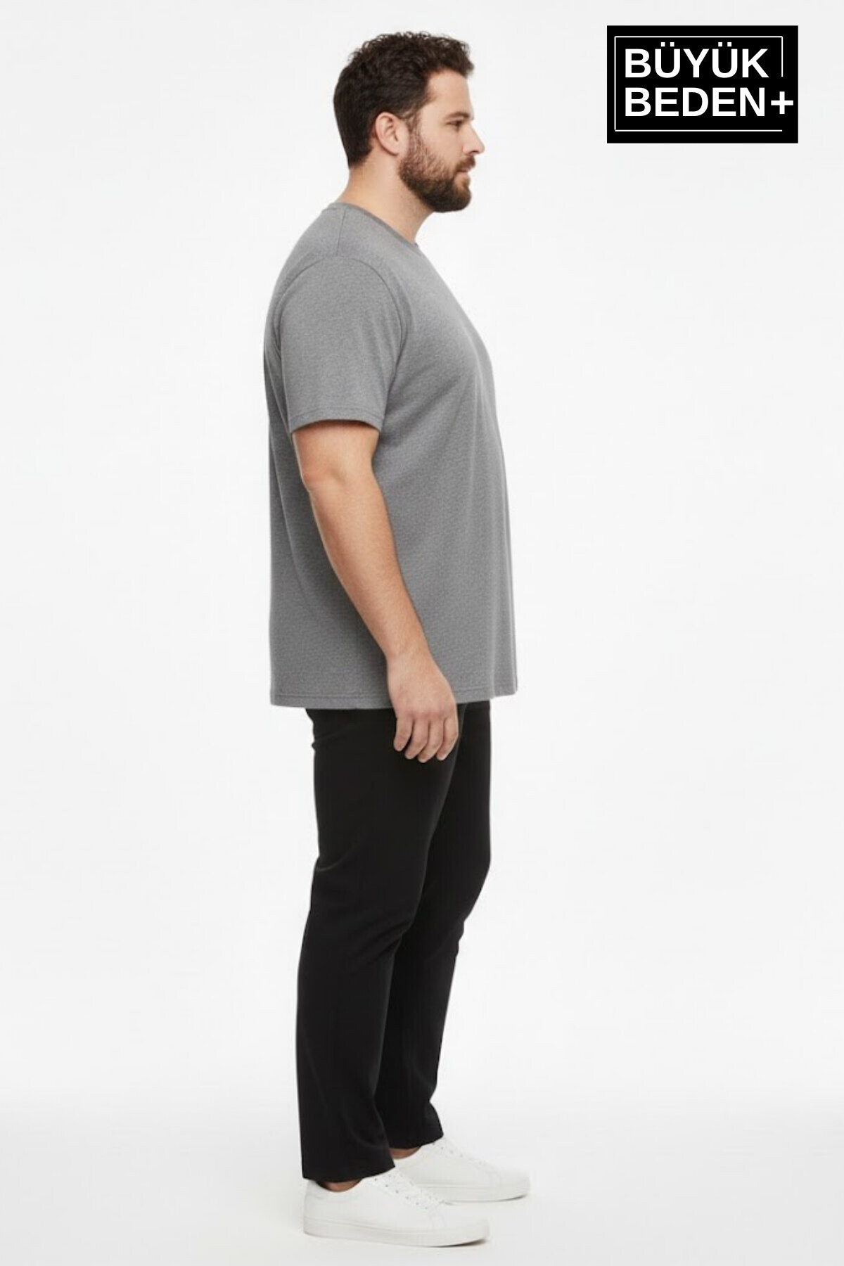 Büyük Beden Erkek Basic Tişört – Pamuklu Düz T-Shirt 3XL-6XL SPR26BTS510