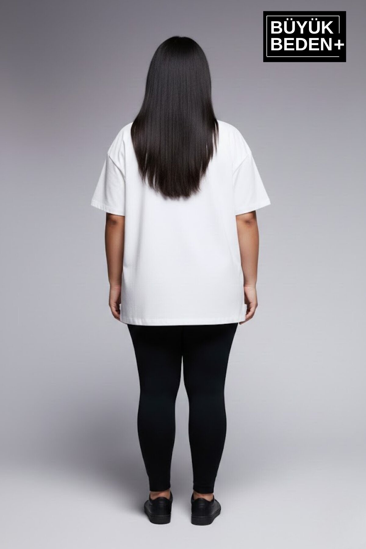 Büyük Beden Kadın Basic 3XL-6XL Bisiklet Yaka 3lü Tişört Seti SPR26BTSK510+3