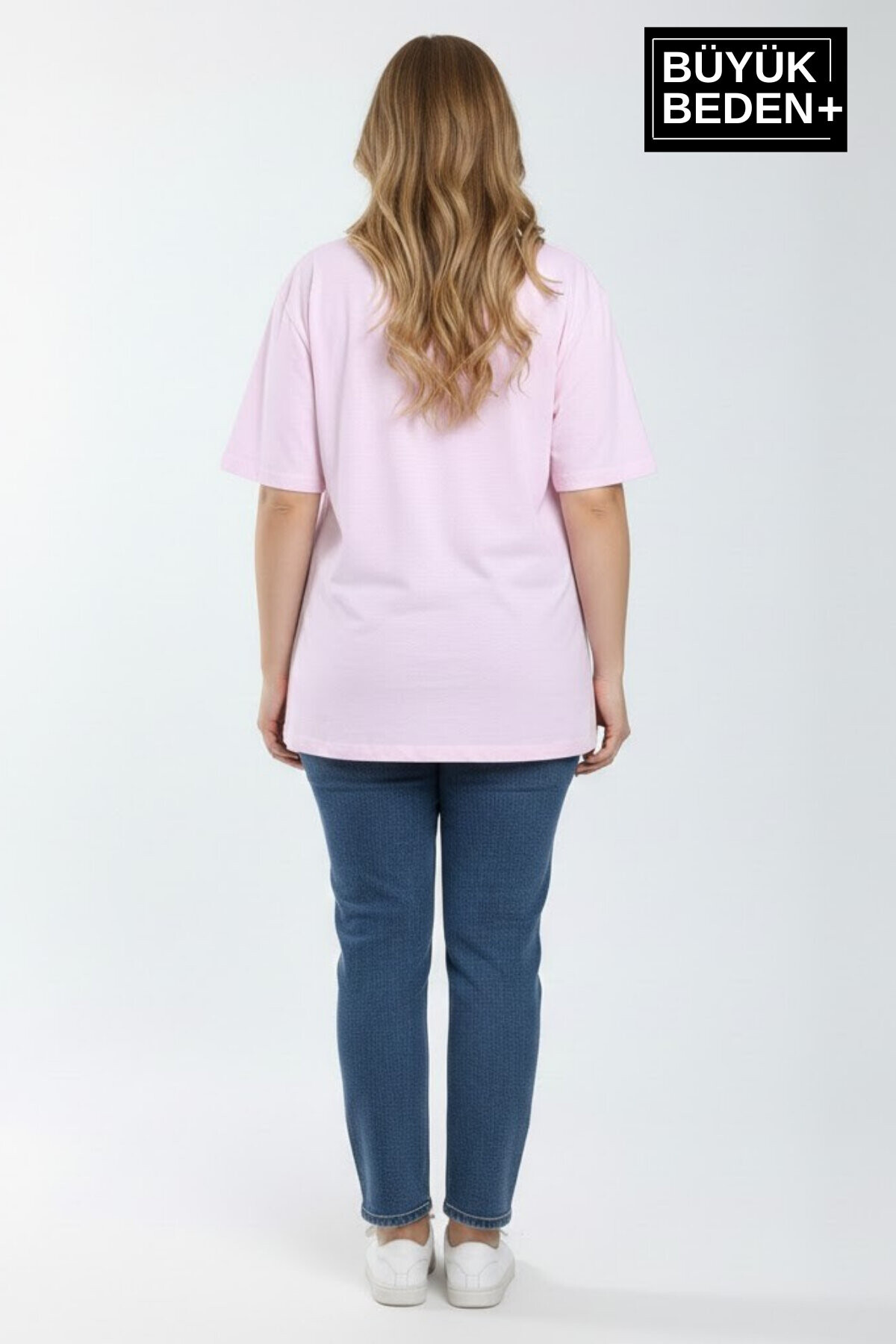 Büyük Beden Kadın Basic Tişört – Pamuklu Düz T-Shirt 3XL-6XL SPR26BTSK510