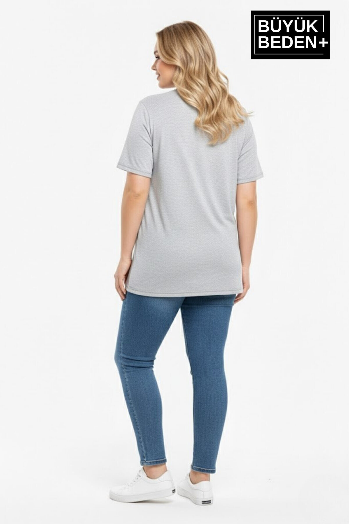 Büyük Beden Kadın Basic Tişört – Pamuklu Düz T-Shirt 3XL-6XL SPR26BTSK510