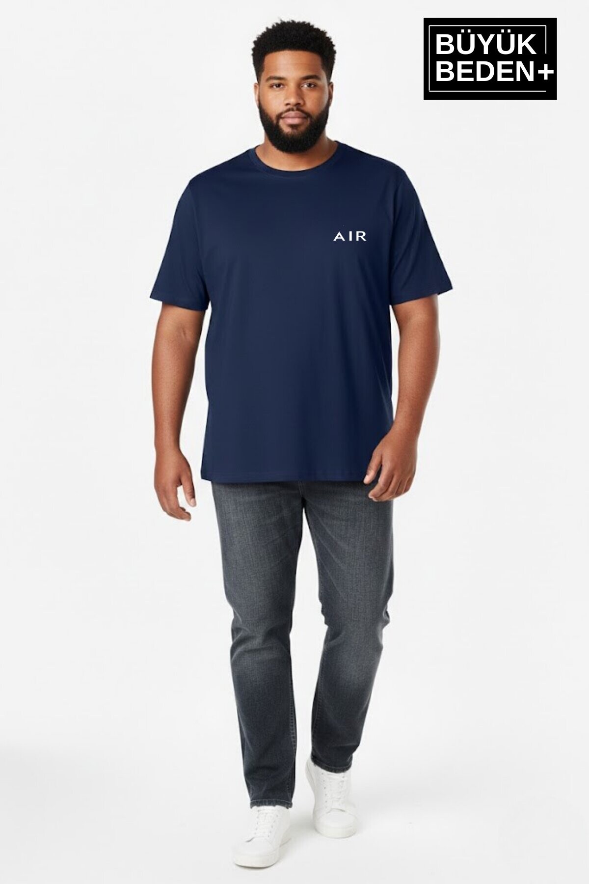 Erkek Büyük Beden AR Baskılı 3xl-6xl Bisiklet Yaka Tshırt SPR26BTS510-01