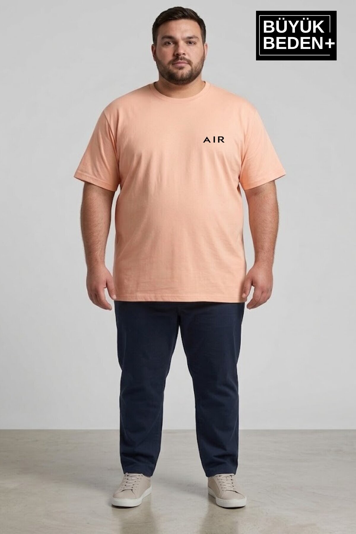 Erkek Büyük Beden AR Baskılı 3xl-6xl Bisiklet Yaka Tshırt SPR26BTS510-01