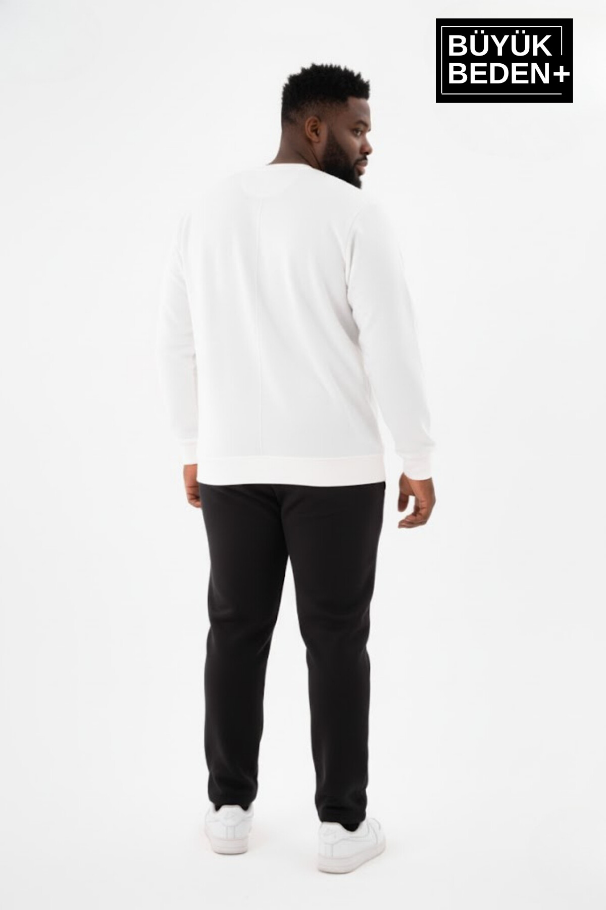 Erkek Büyük Beden California 1974 Baskılı Bisilet Yaka İnce Sweatshirt SPR26BSW956-2
