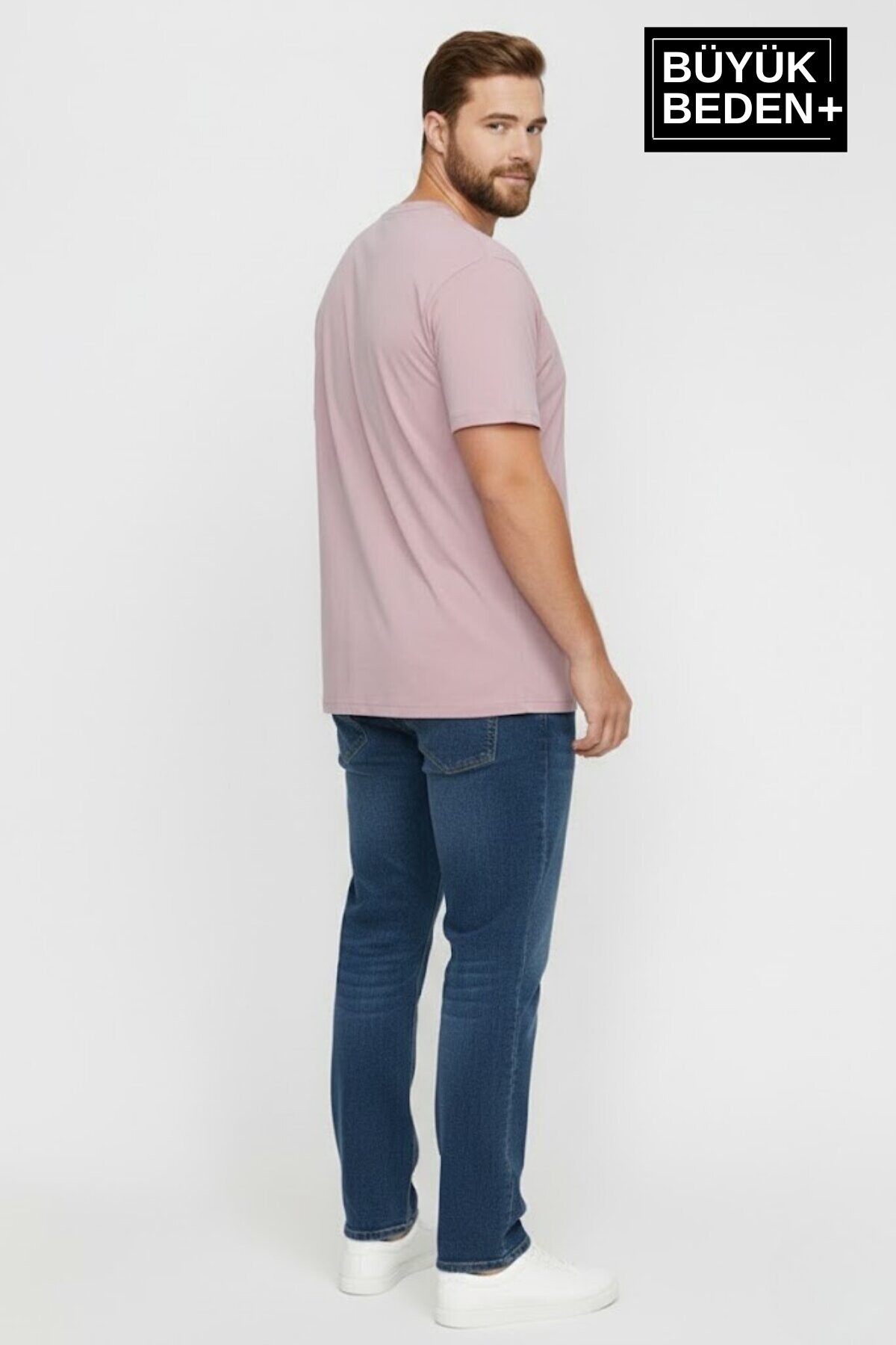 Süperlife Erkek Büyük Beden El Yazılı California Baskılı 3xl-6xl Bisiklet Yaka Tshırt SPR26TBS510-07