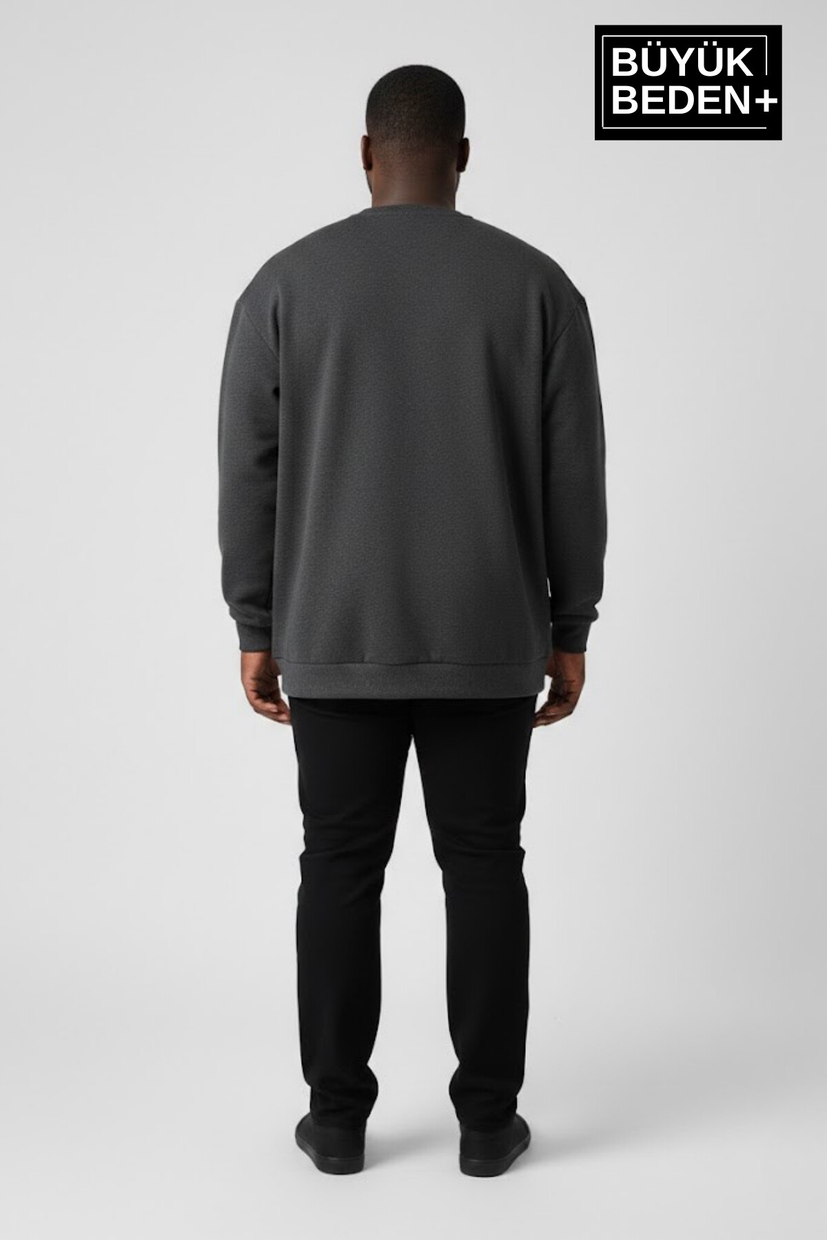 Erkek Büyük Beden M Baskılı Bisiklet Yaka ince Sweatshirt SPR26BSW956-13