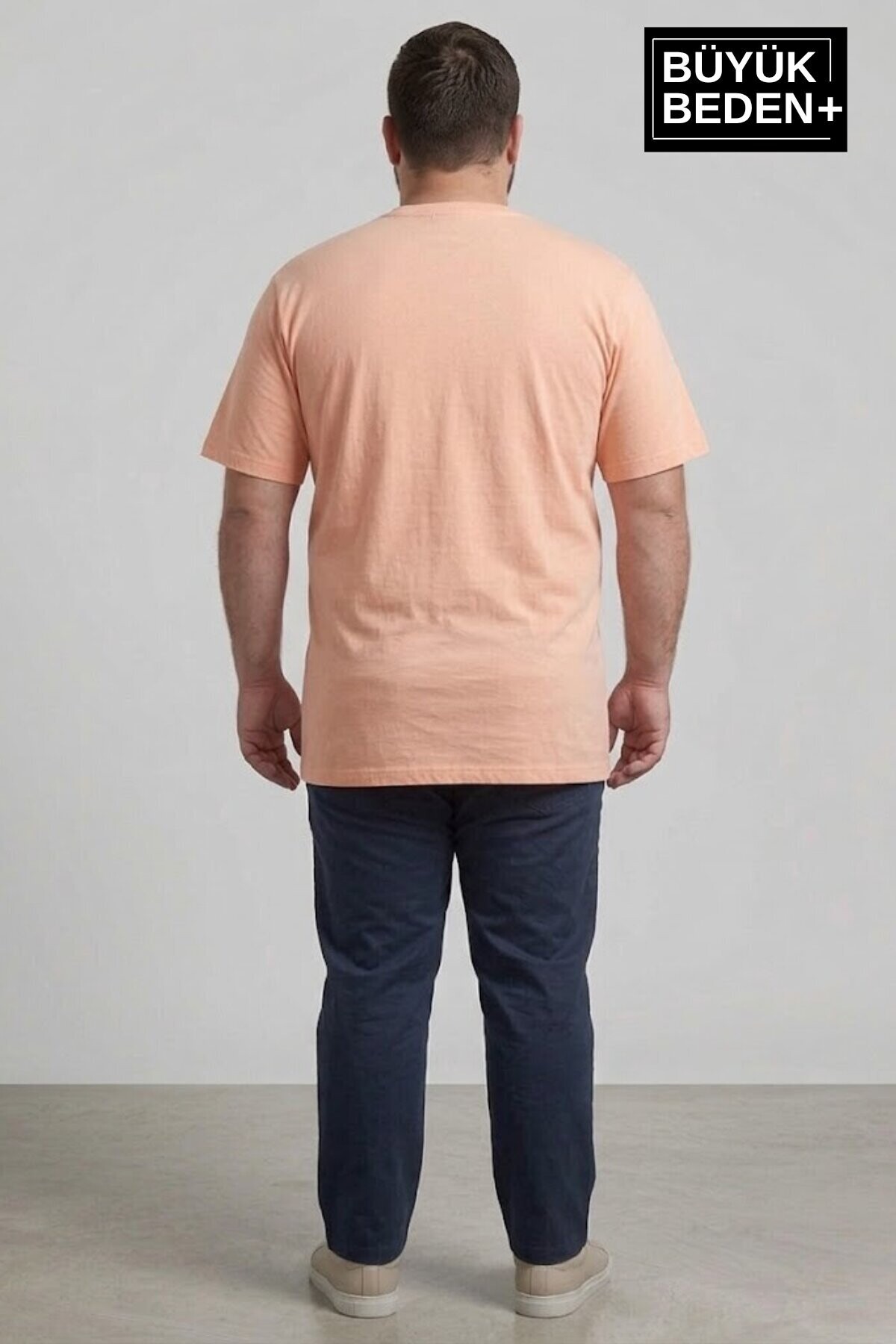 Erkek Büyük Beden Orta Brooklyn Baskılı 3xl-6xl Bisiklet Yaka Tshırt SPR26BTS510-8