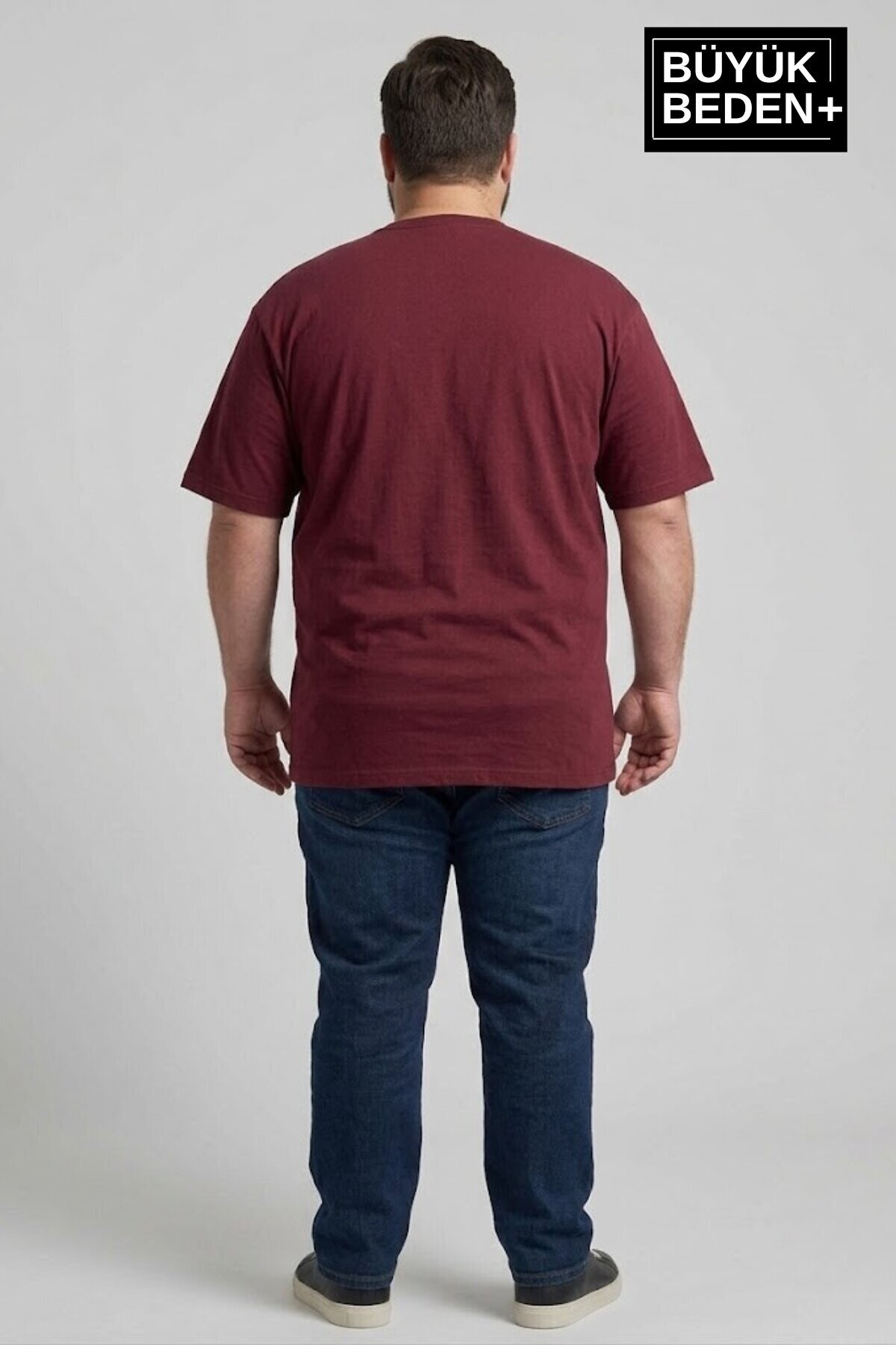 Erkek Büyük Beden Orta Brooklyn Baskılı 3xl-6xl Bisiklet Yaka Tshırt SPR26BTS510-8